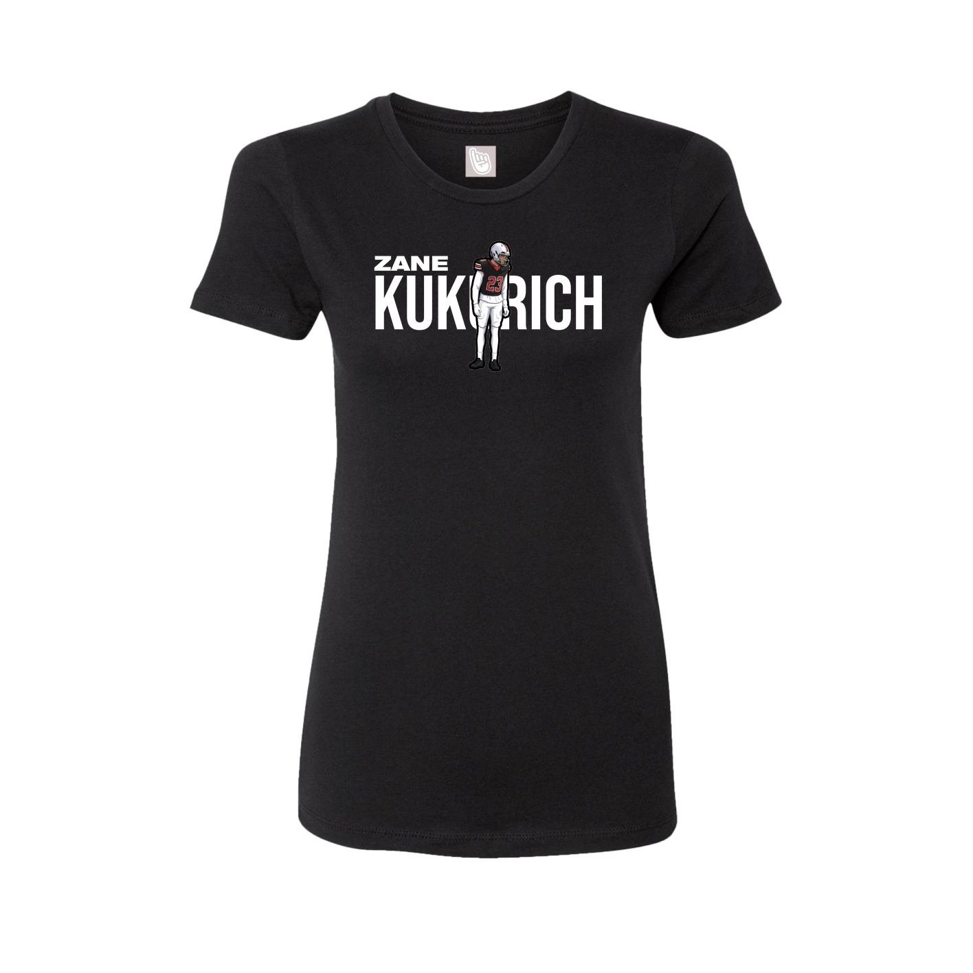 Fitted Women's Tee — Player Name in Black