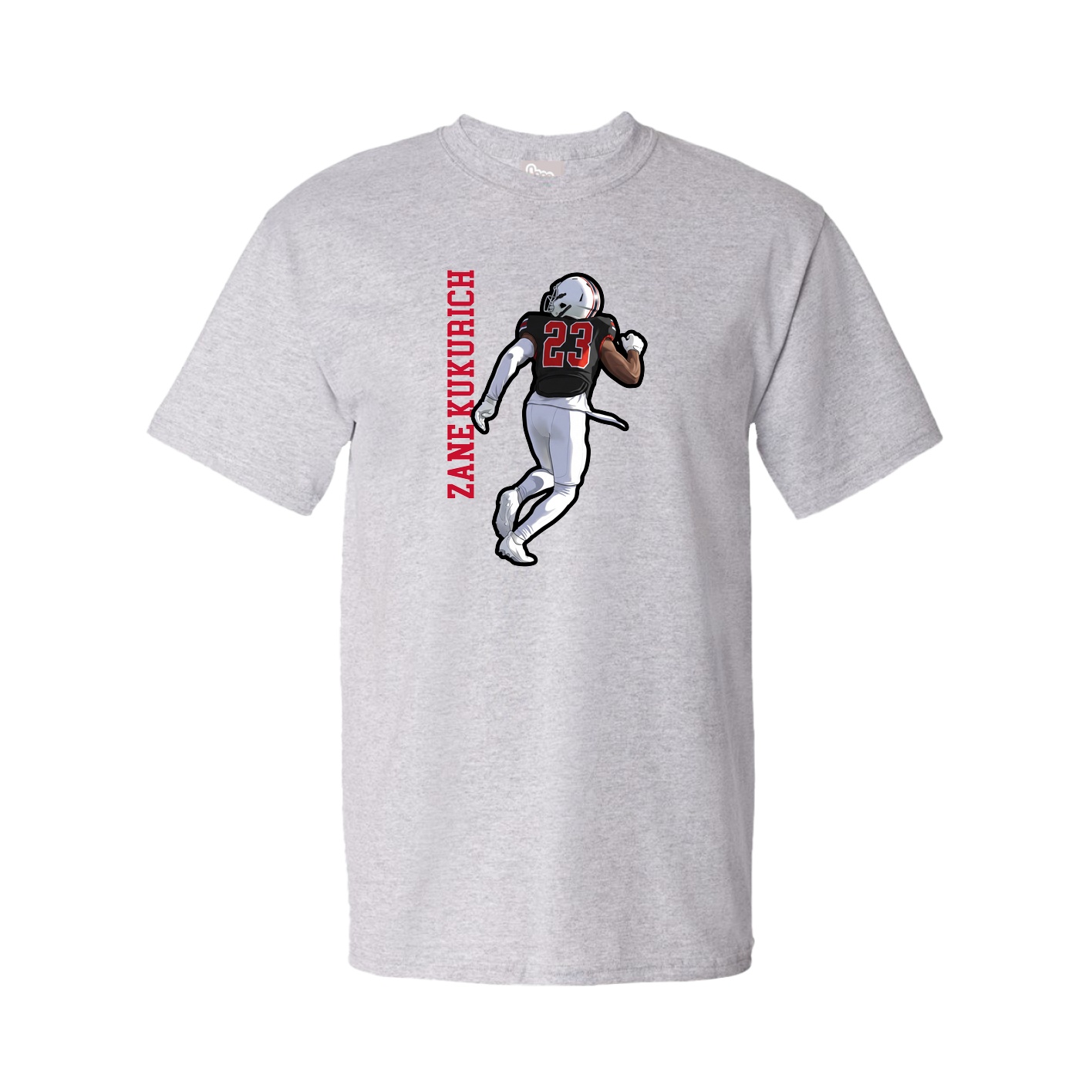 Youth Tee — Name Vertical in Grey