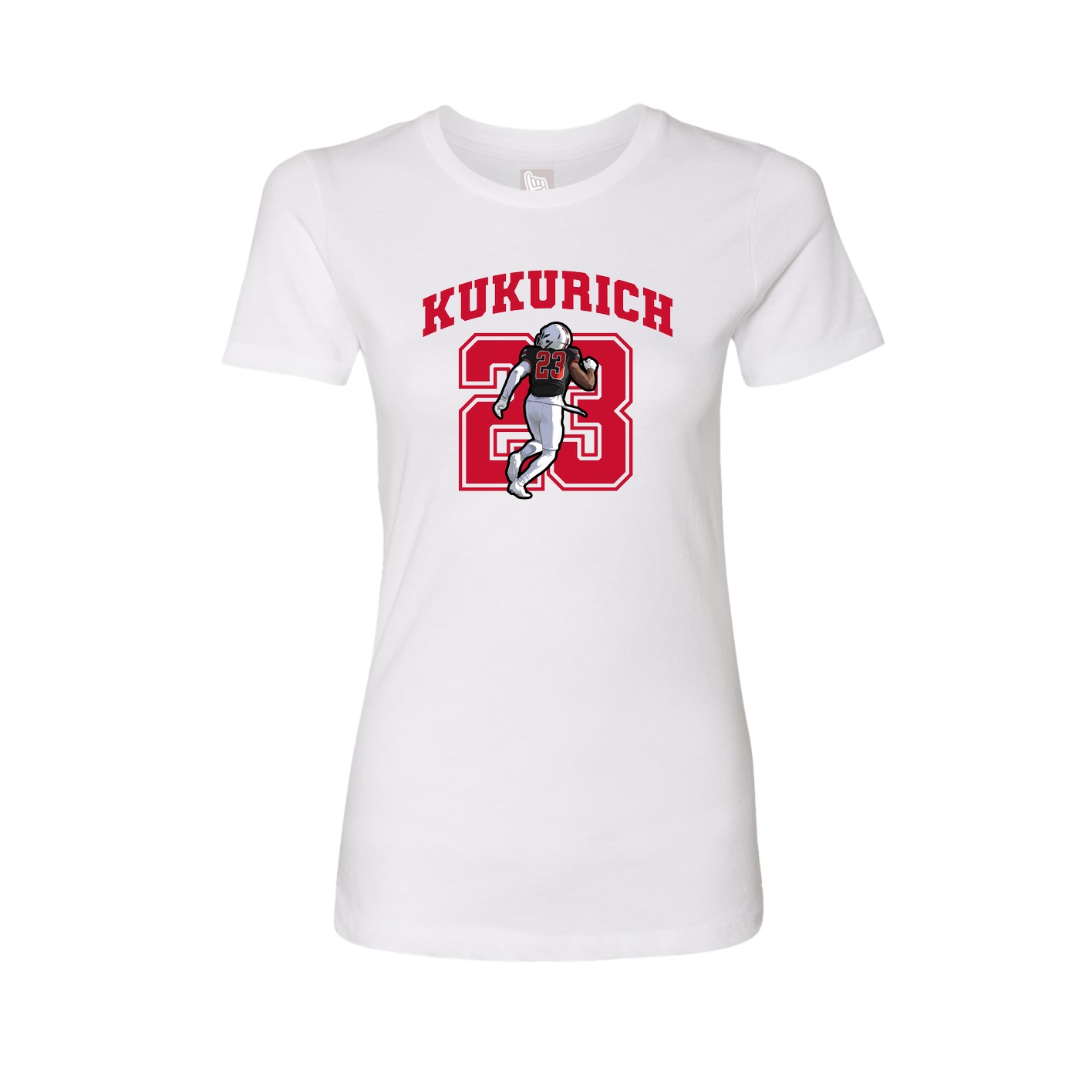Fitted Women's Tee — Number in White