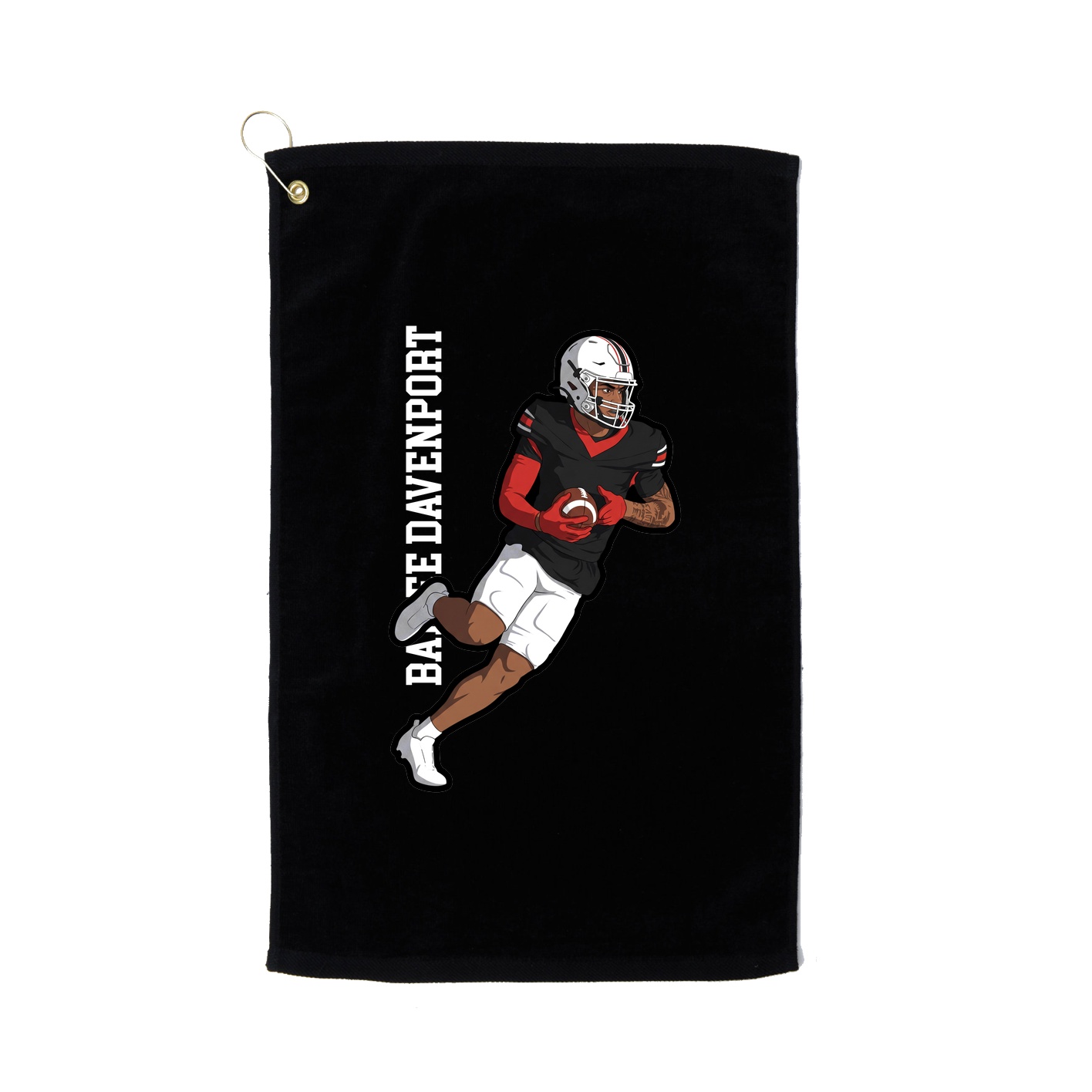 Golf Towel — Name Vertical in Black