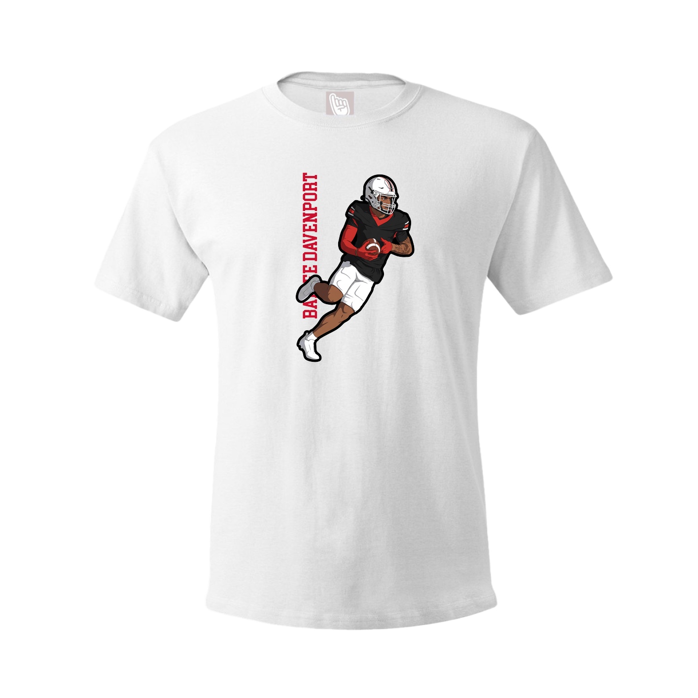 Youth Tee — Name Vertical in White