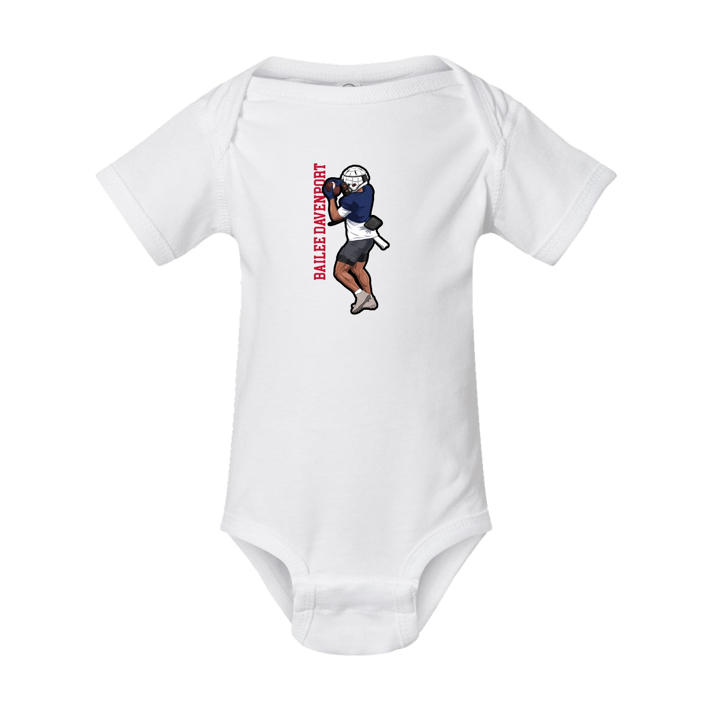 Baby Onesie — Name Vertical in White