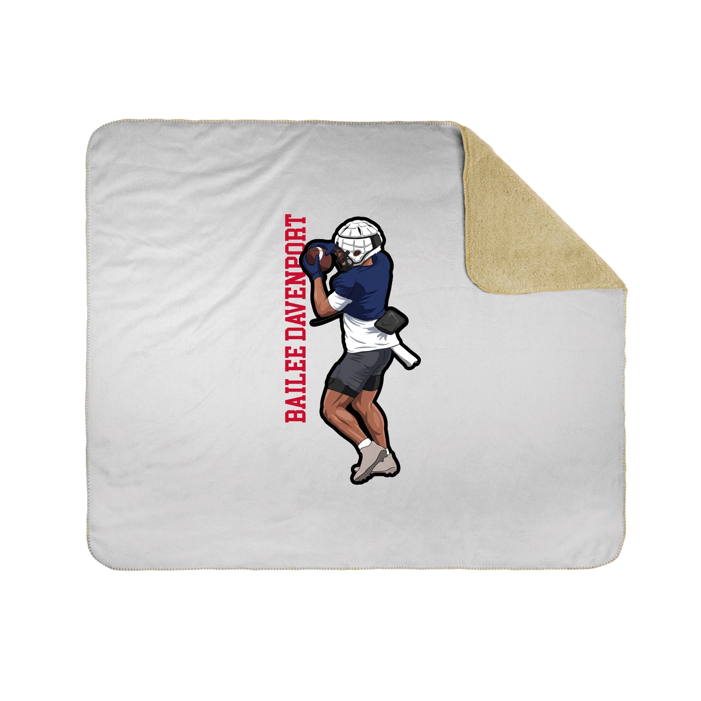 Throw Blanket — Name Vertical in White