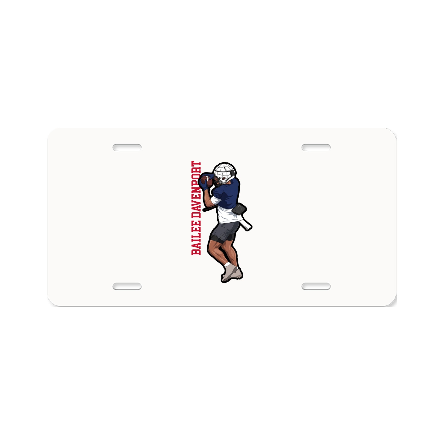 License Plate — Name Vertical in Classic