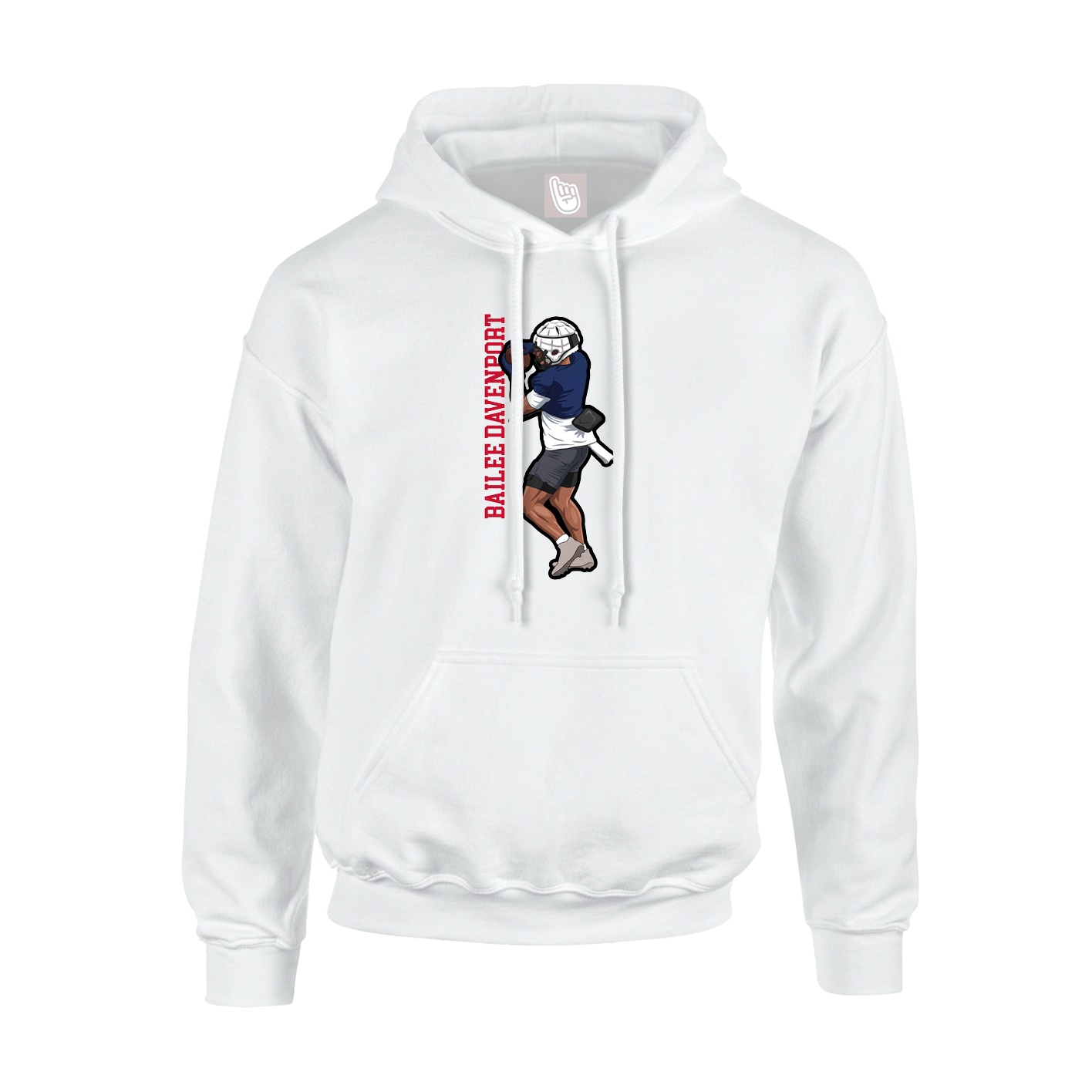 Hoodie — Name Vertical in White