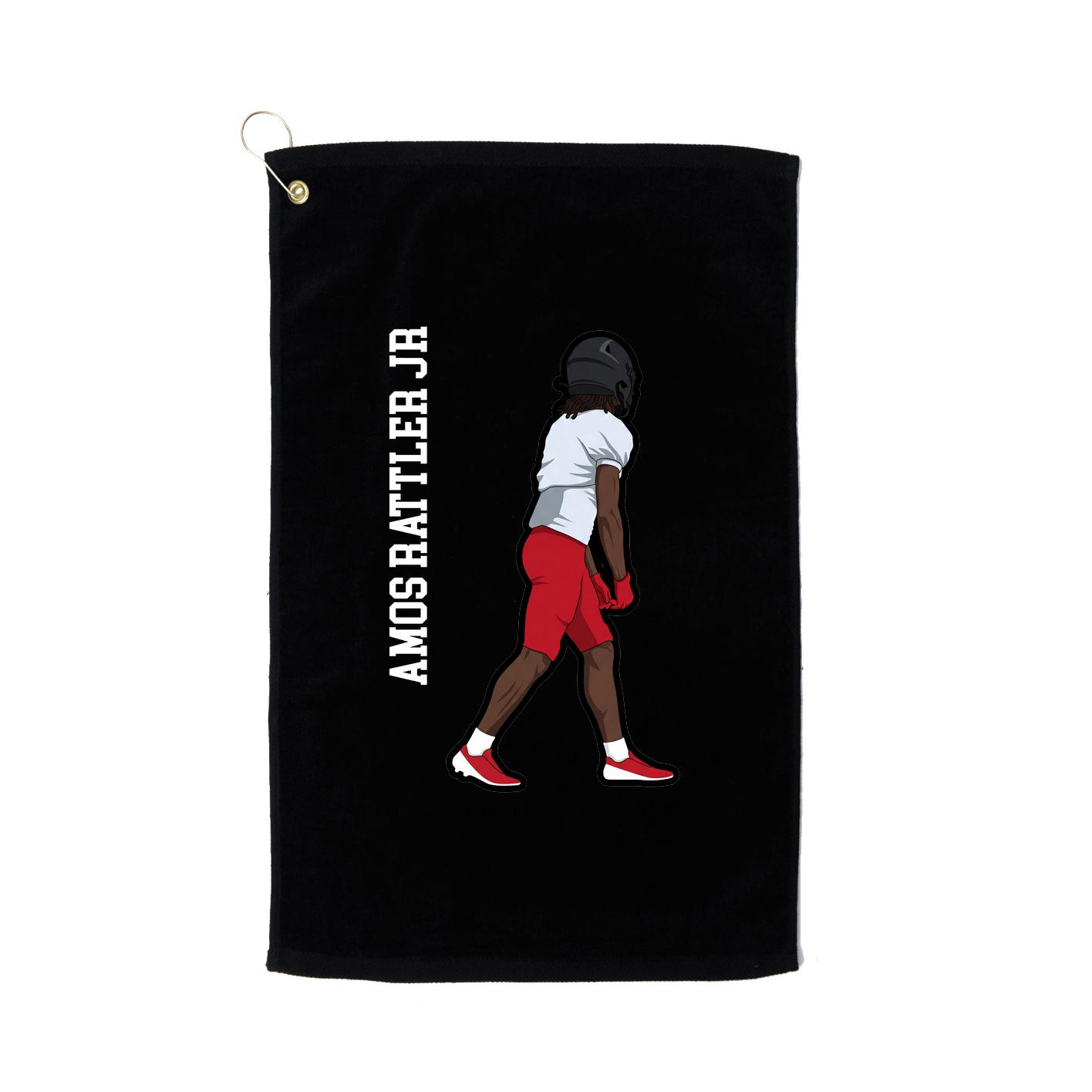 Golf Towel — Name Vertical in Black