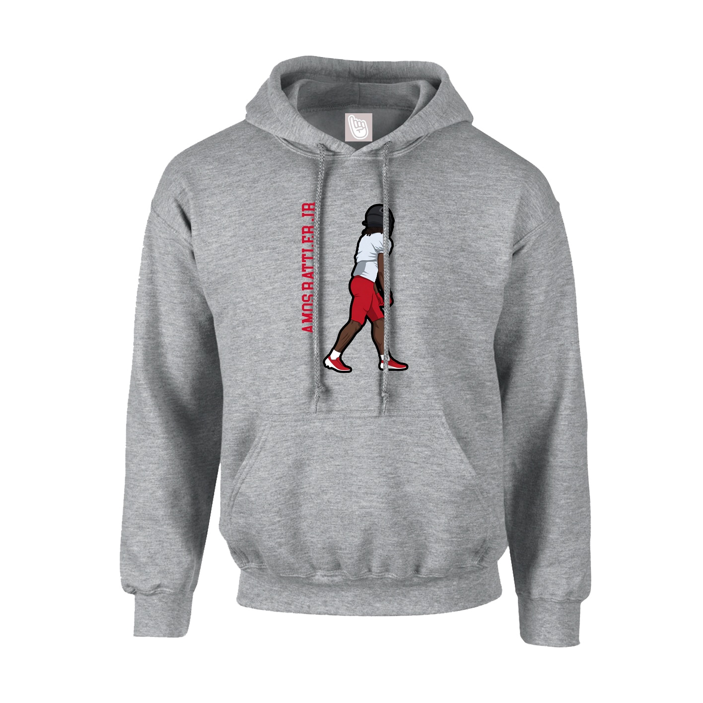 Youth Hoodie — Name Vertical in Grey