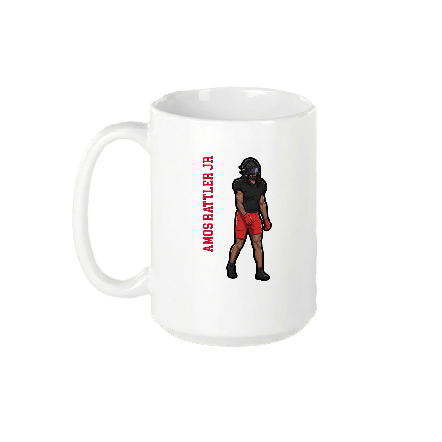 15oz Coffee Mug — Name Vertical in White
