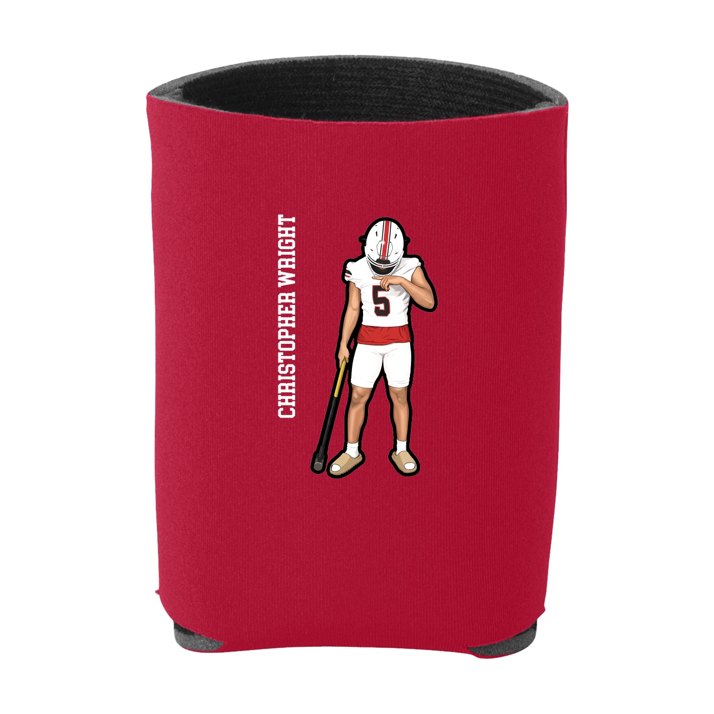 Can Holder — Name Vertical in Red