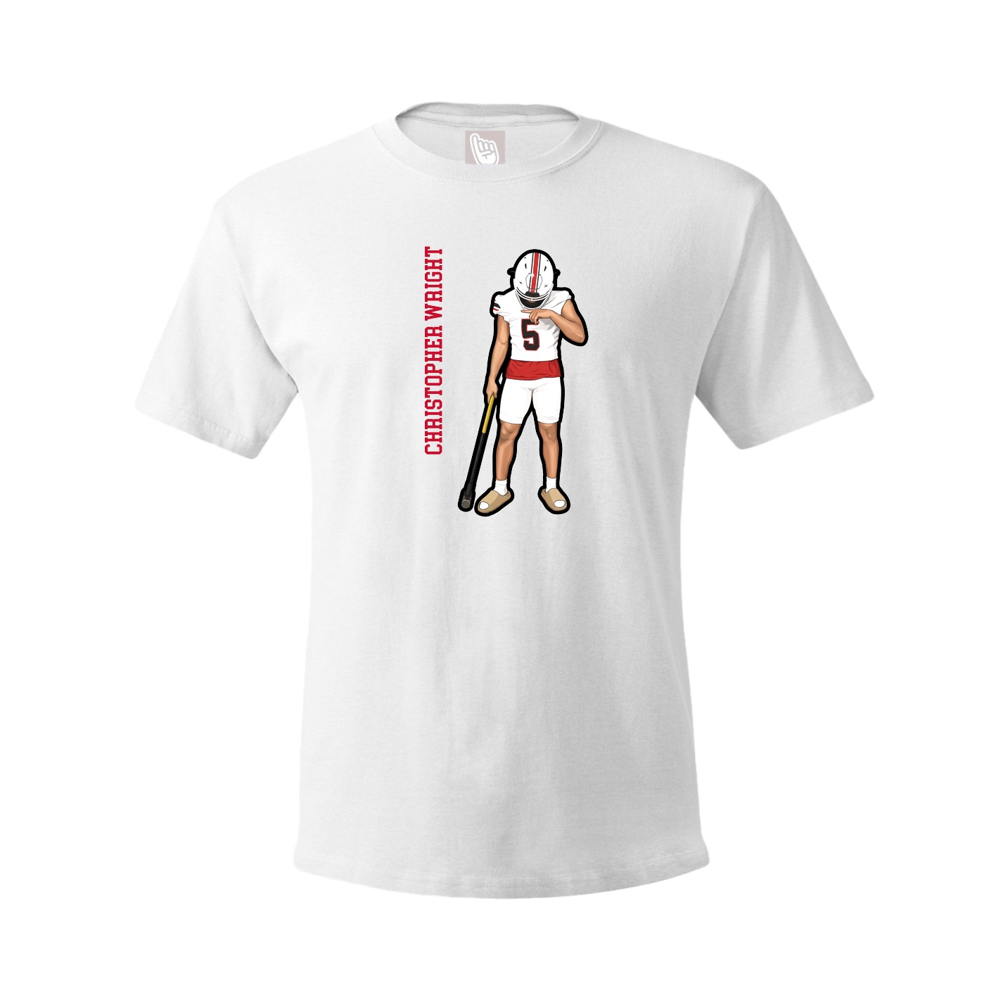 Tee — Name Vertical in White