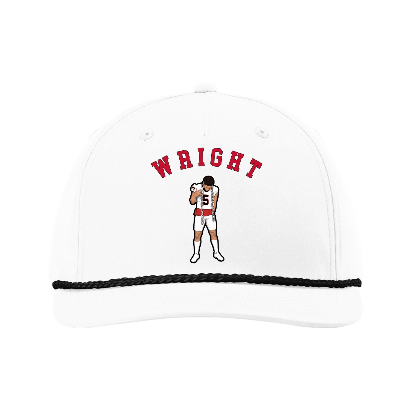 Five-Panel Classic Rope Cap — Shirsey Arch in White