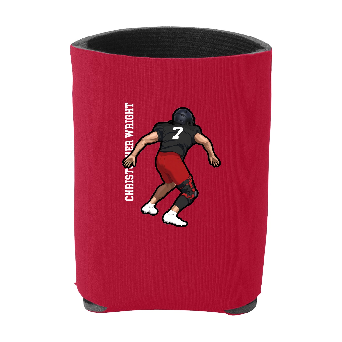 Can Holder — Name Vertical in Red