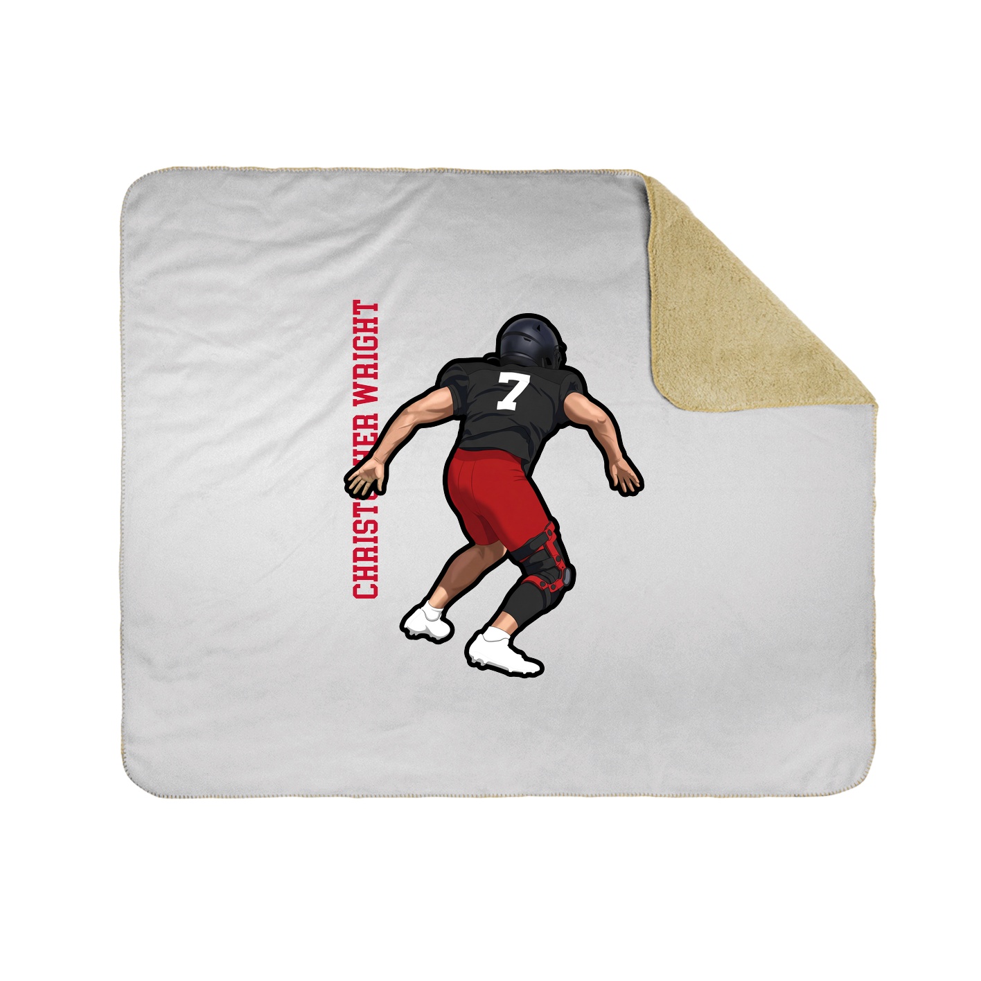 Throw Blanket — Name Vertical in White