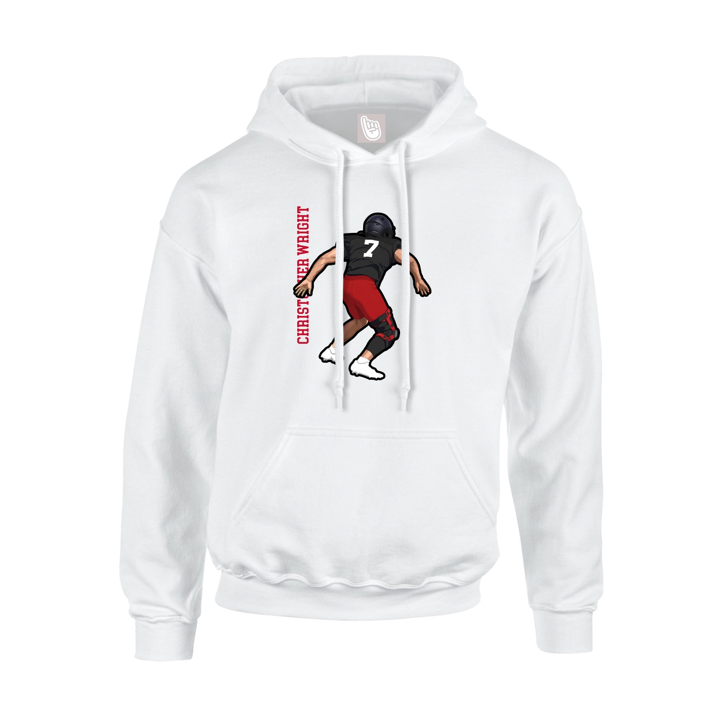 Hoodie — Name Vertical in White