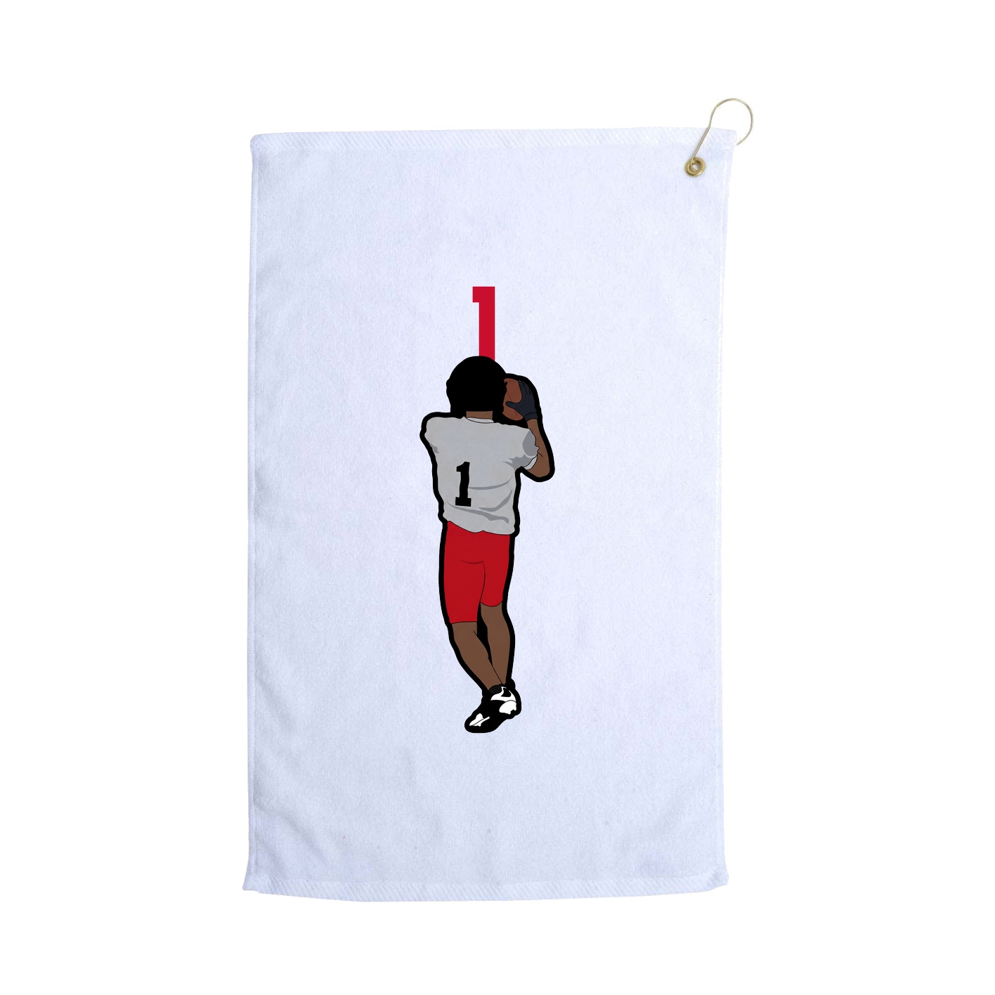 Golf Towel — Number Top in White