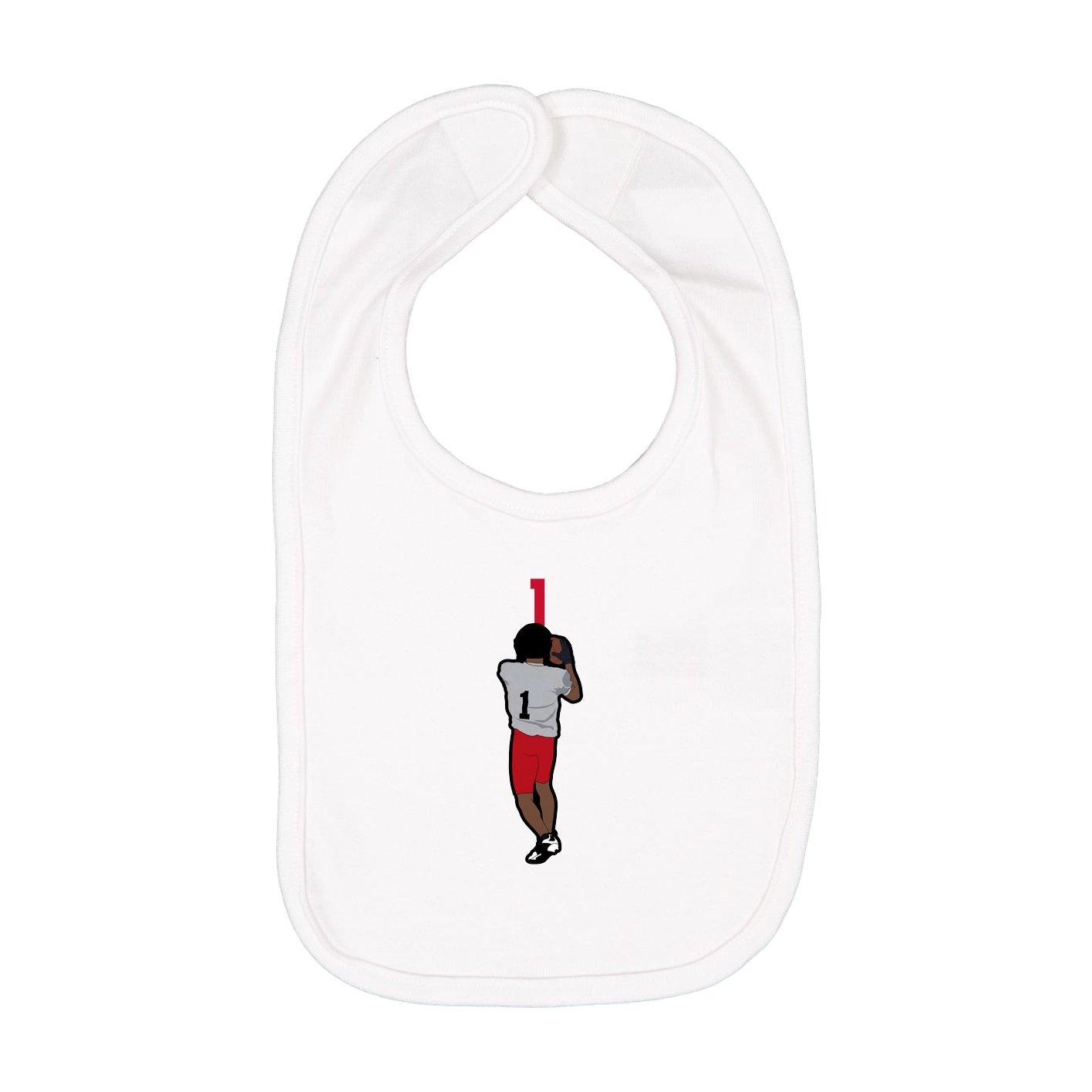 Infant Bib — Number Top in White