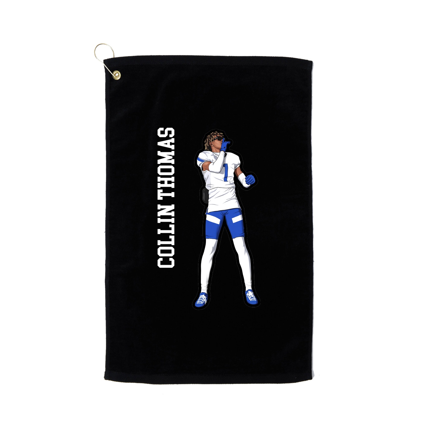 Golf Towel — Name Vertical in Black