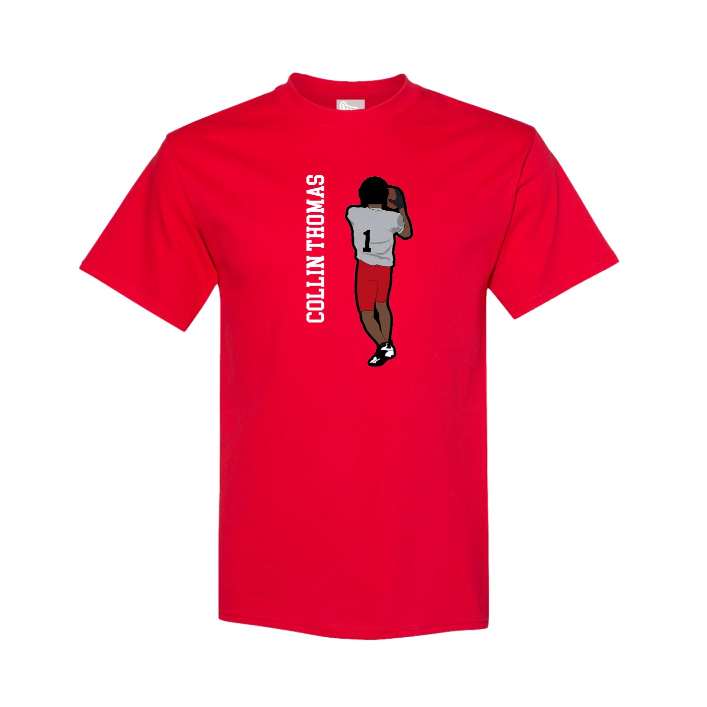 Tee — Name Vertical in Red