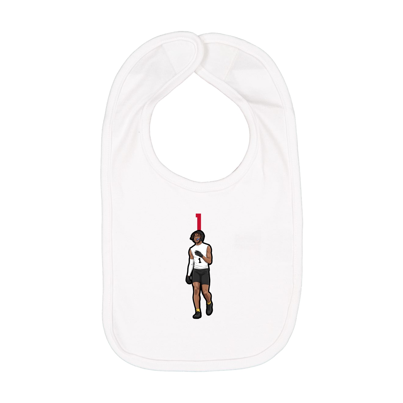 Infant Bib — Number Top in White