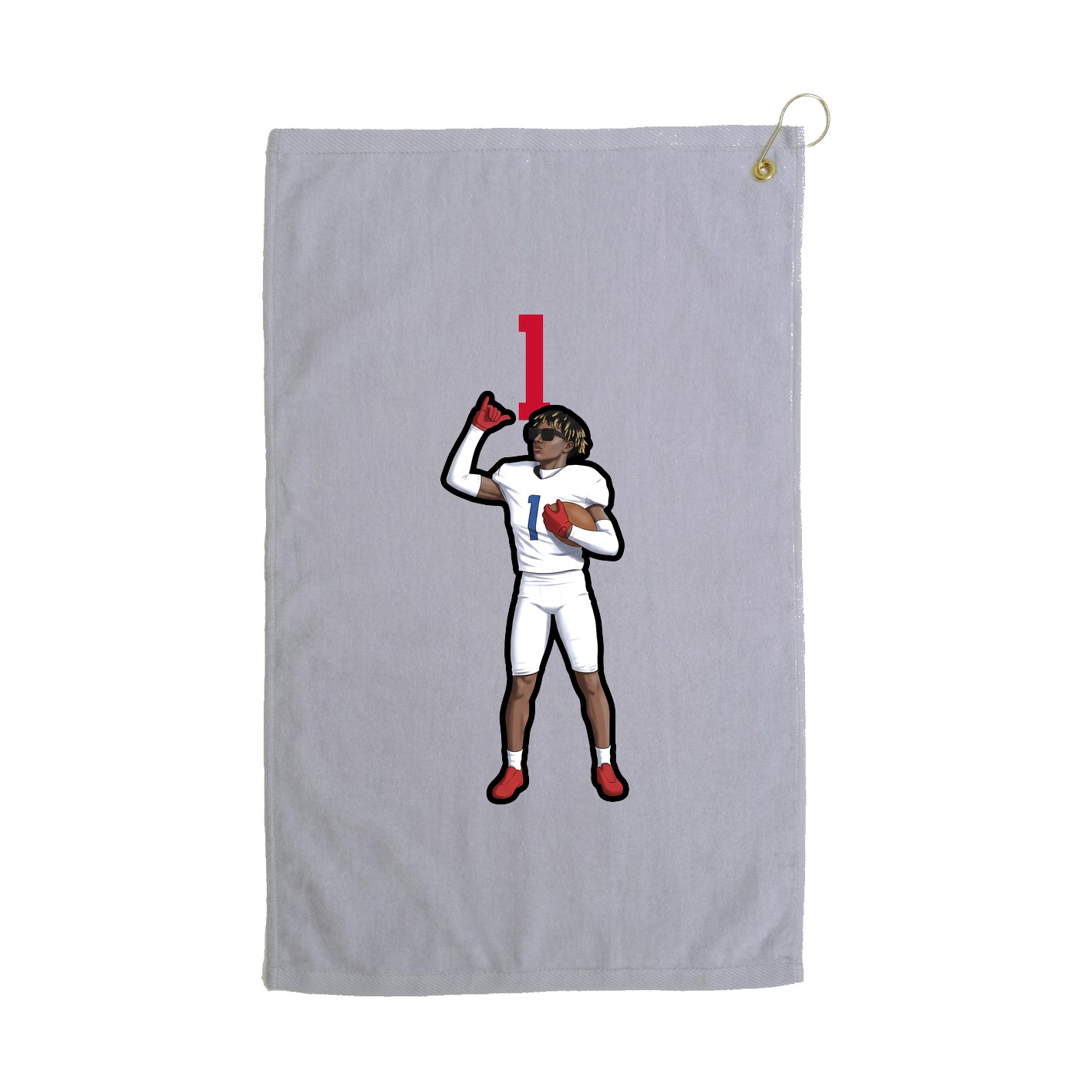 Golf Towel — Number Top in Grey
