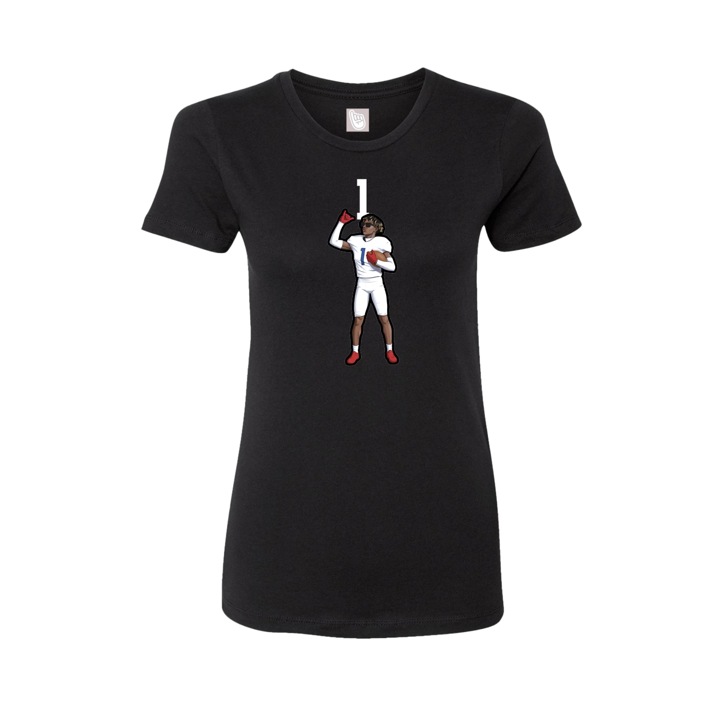 Fitted Women's Tee — Number Top in Black