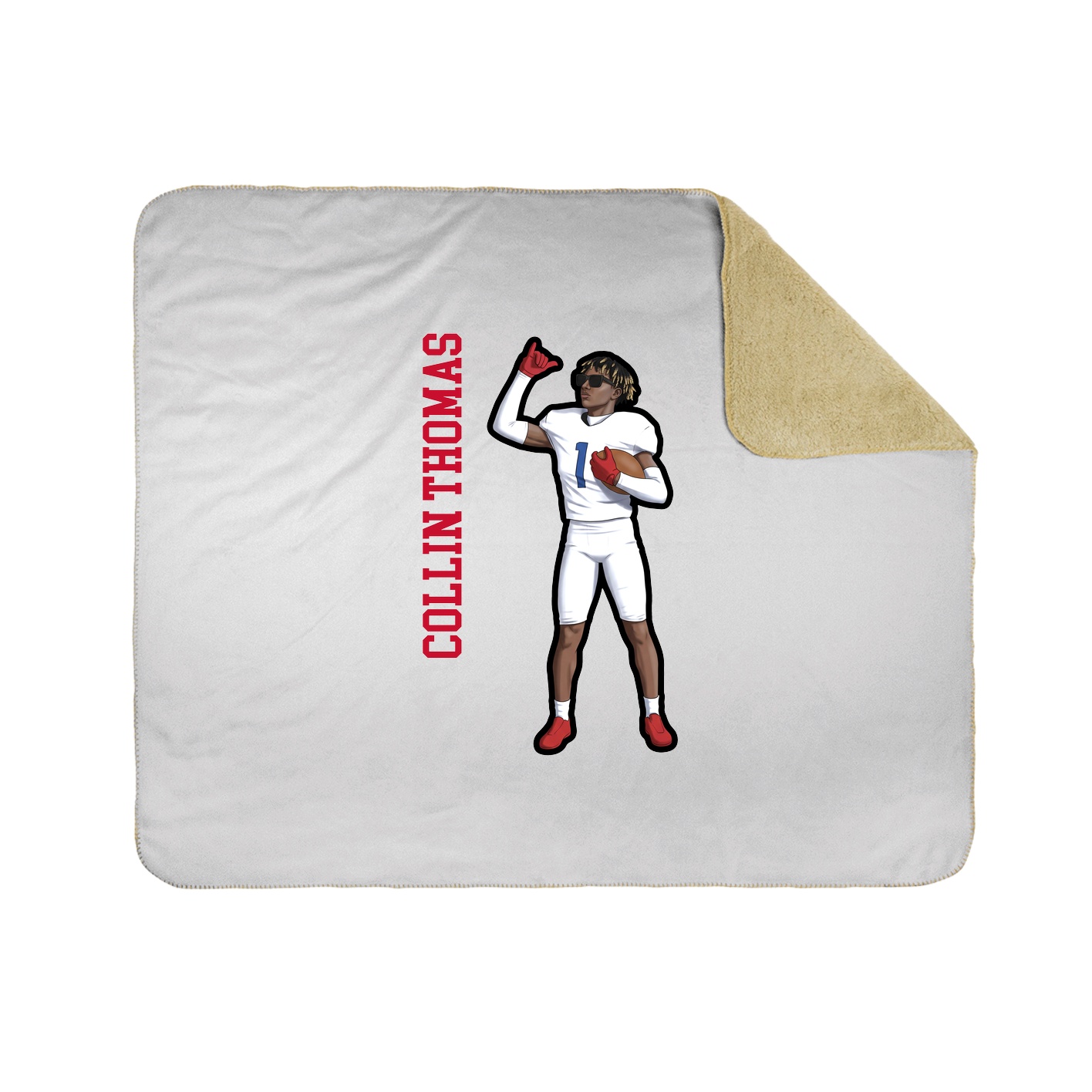Throw Blanket — Name Vertical in White