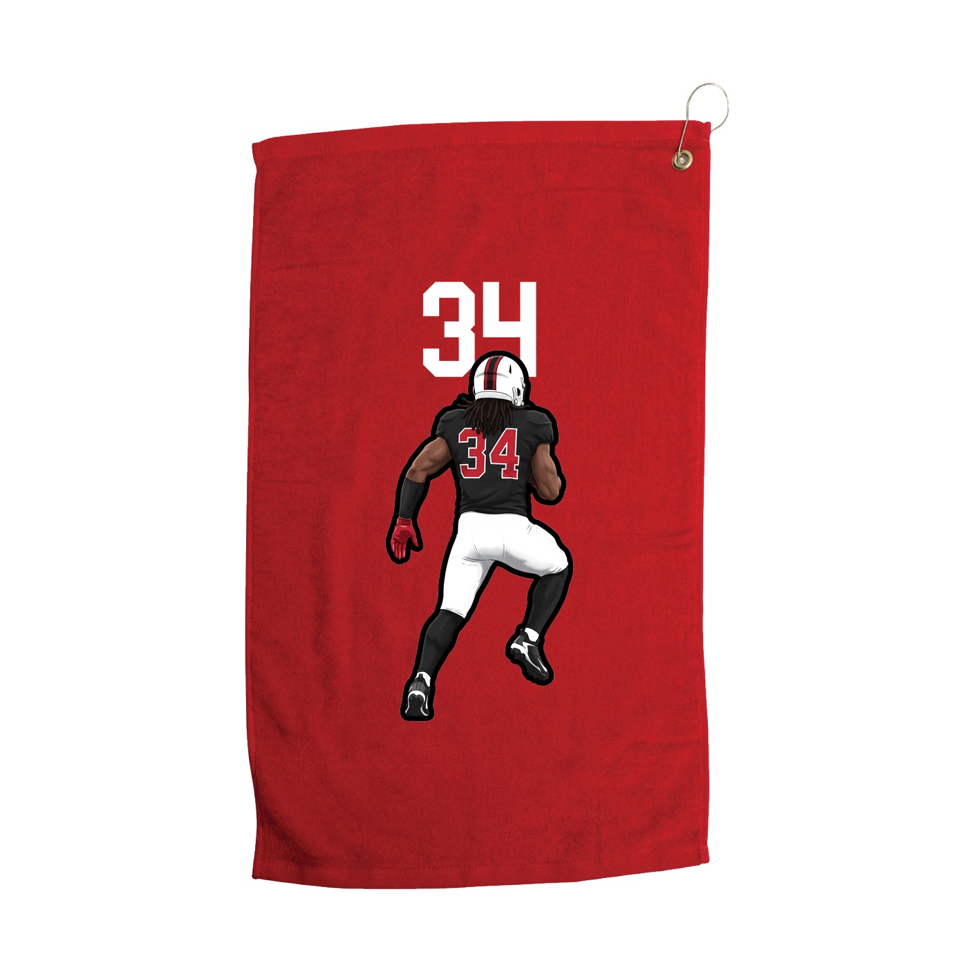 Golf Towel — Number Top in Red