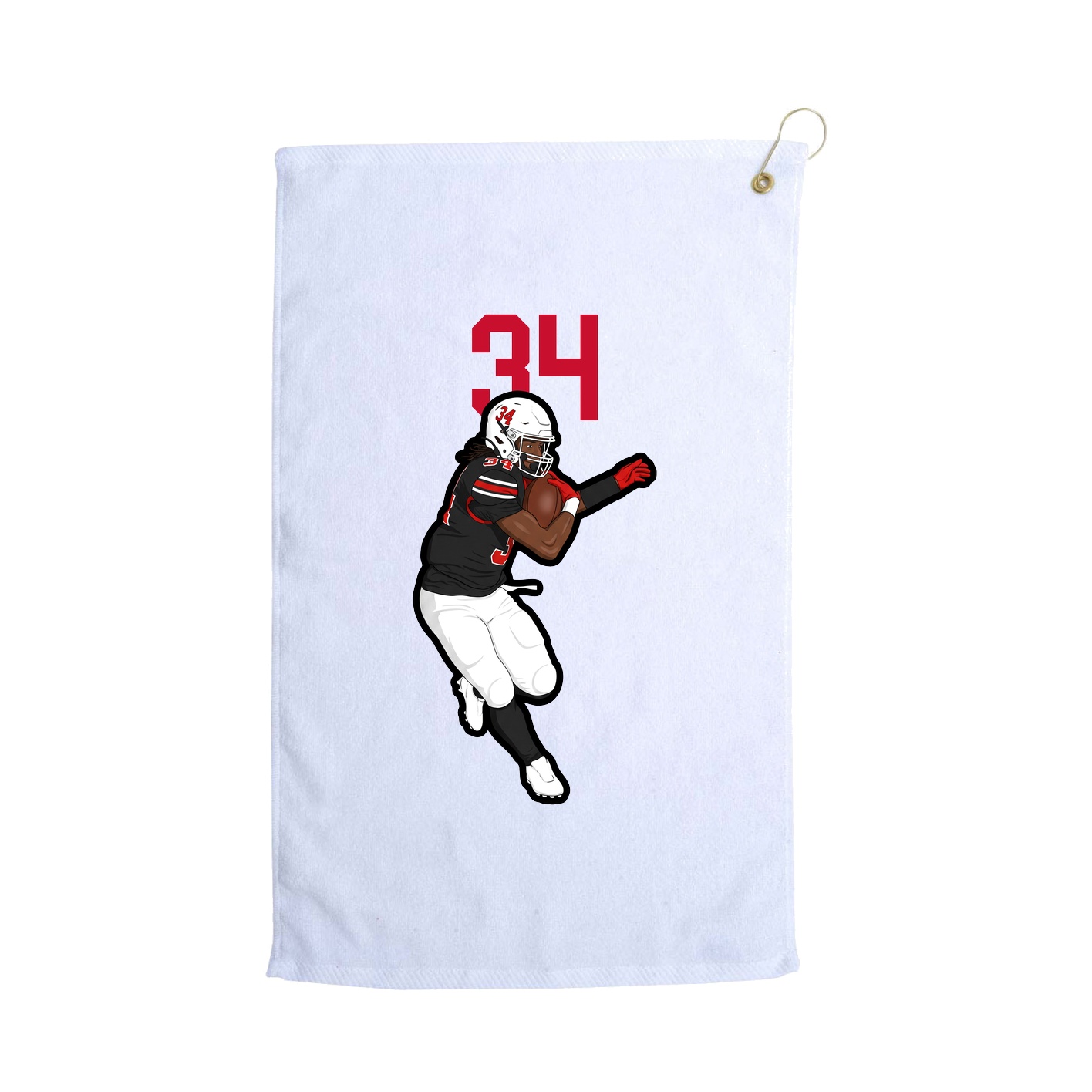 Golf Towel — Number Top in White