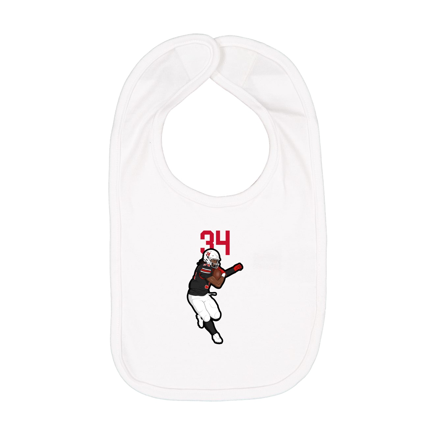 Infant Bib — Number Top in White