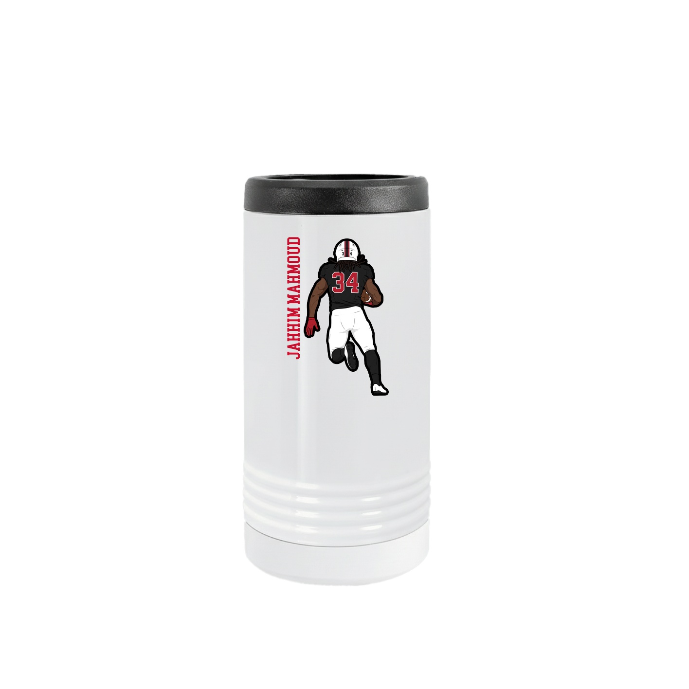 Slim Beverage Holder — Name Vertical in White