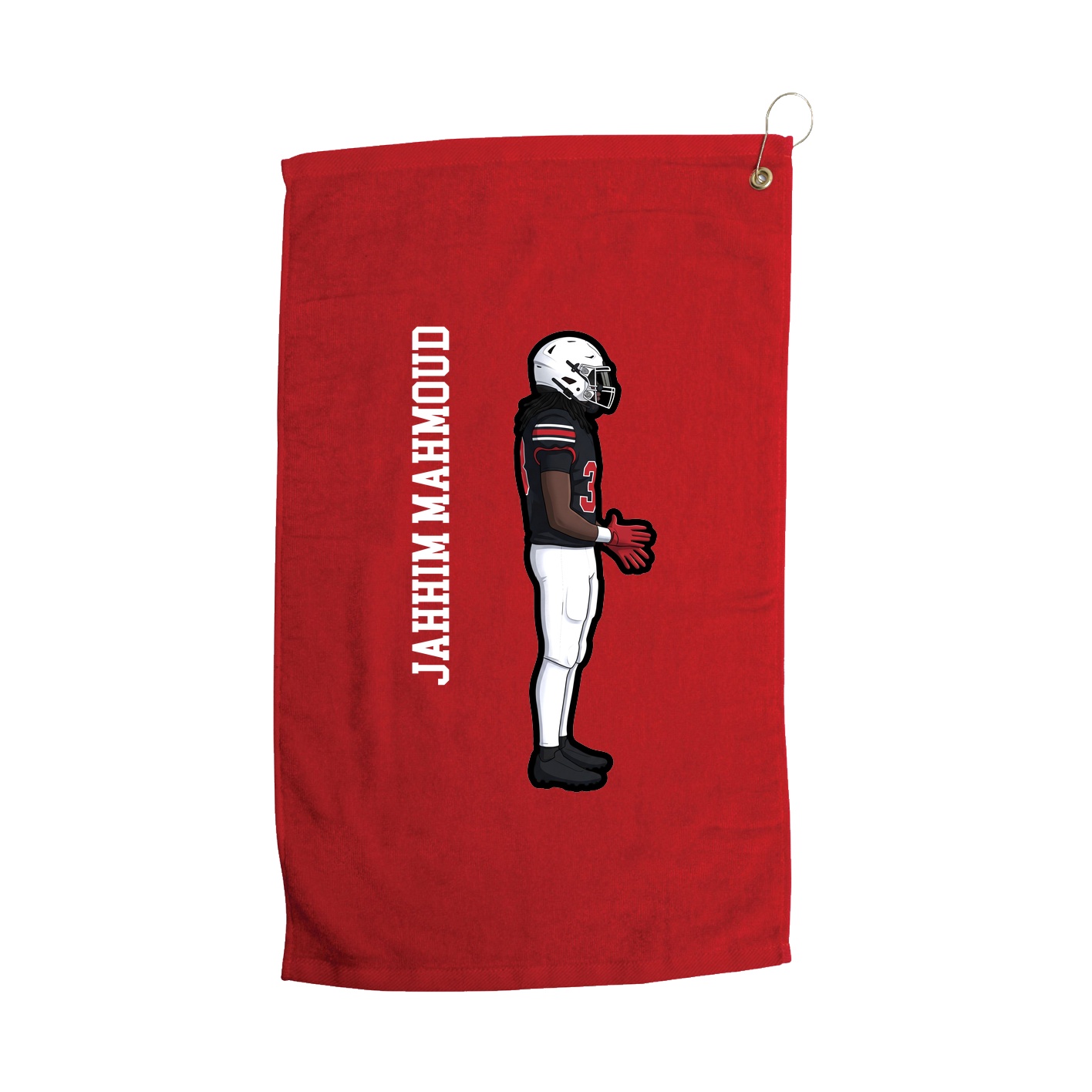 Golf Towel — Name Vertical in Red
