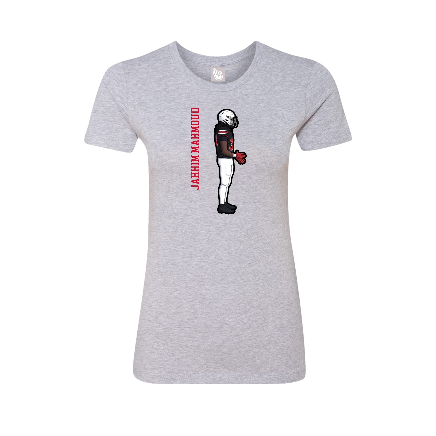Womens Tee — Name Vertical in Grey