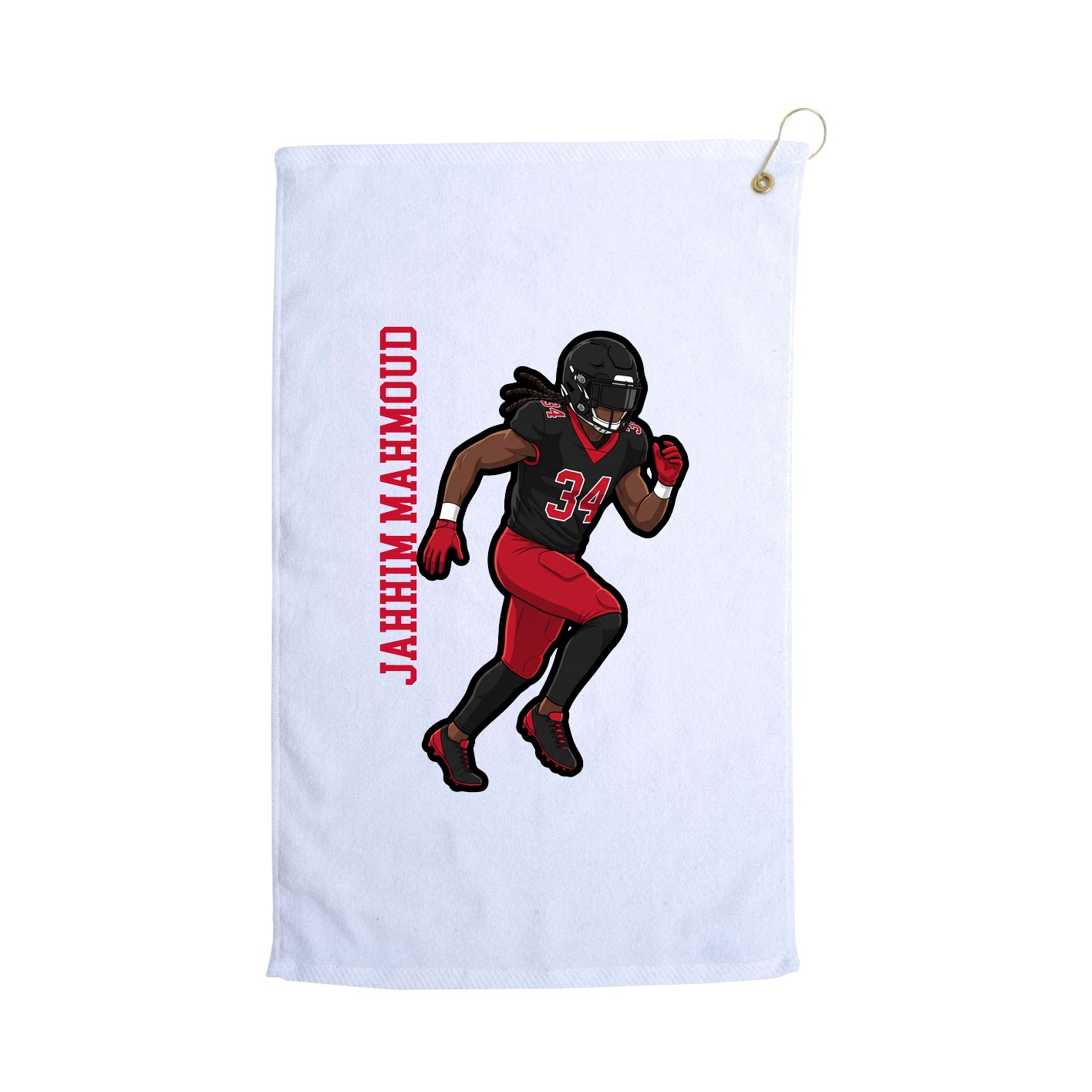 Golf Towel — Name Vertical in White