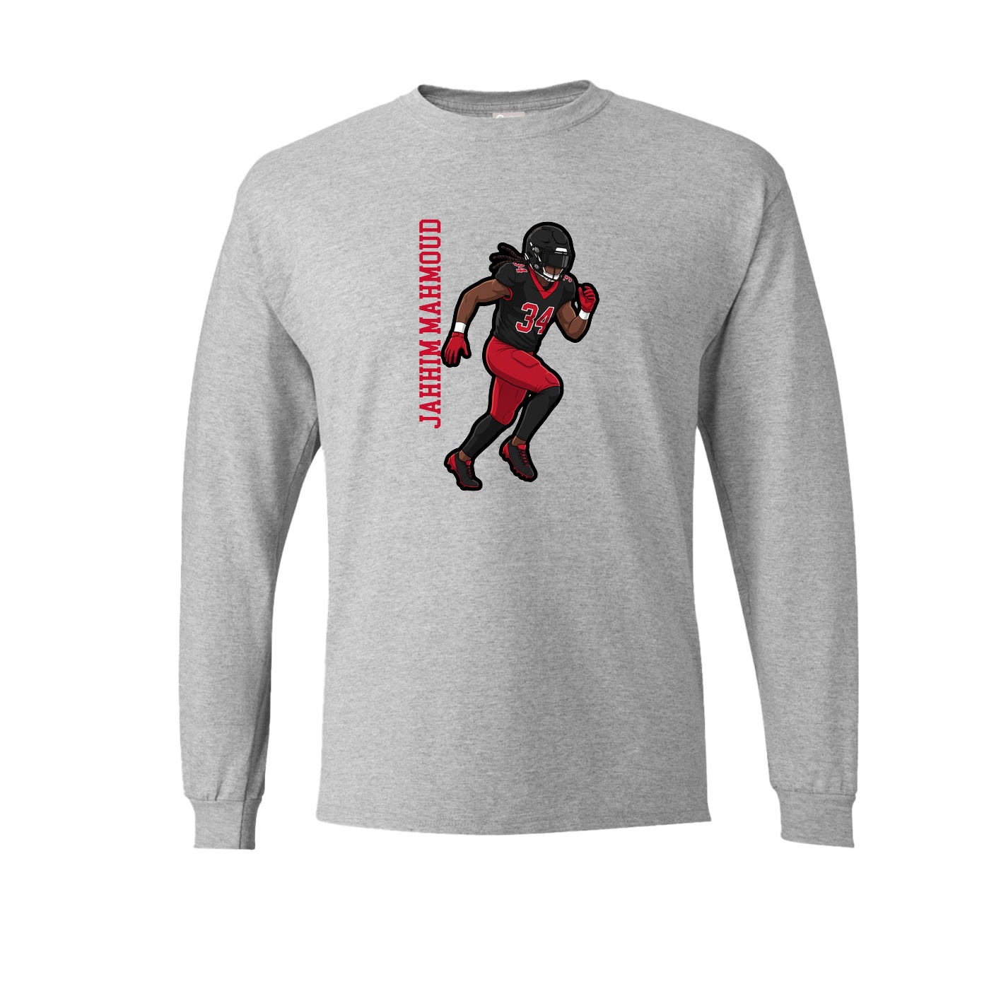 Long Sleeve Tee — Name Vertical in Grey