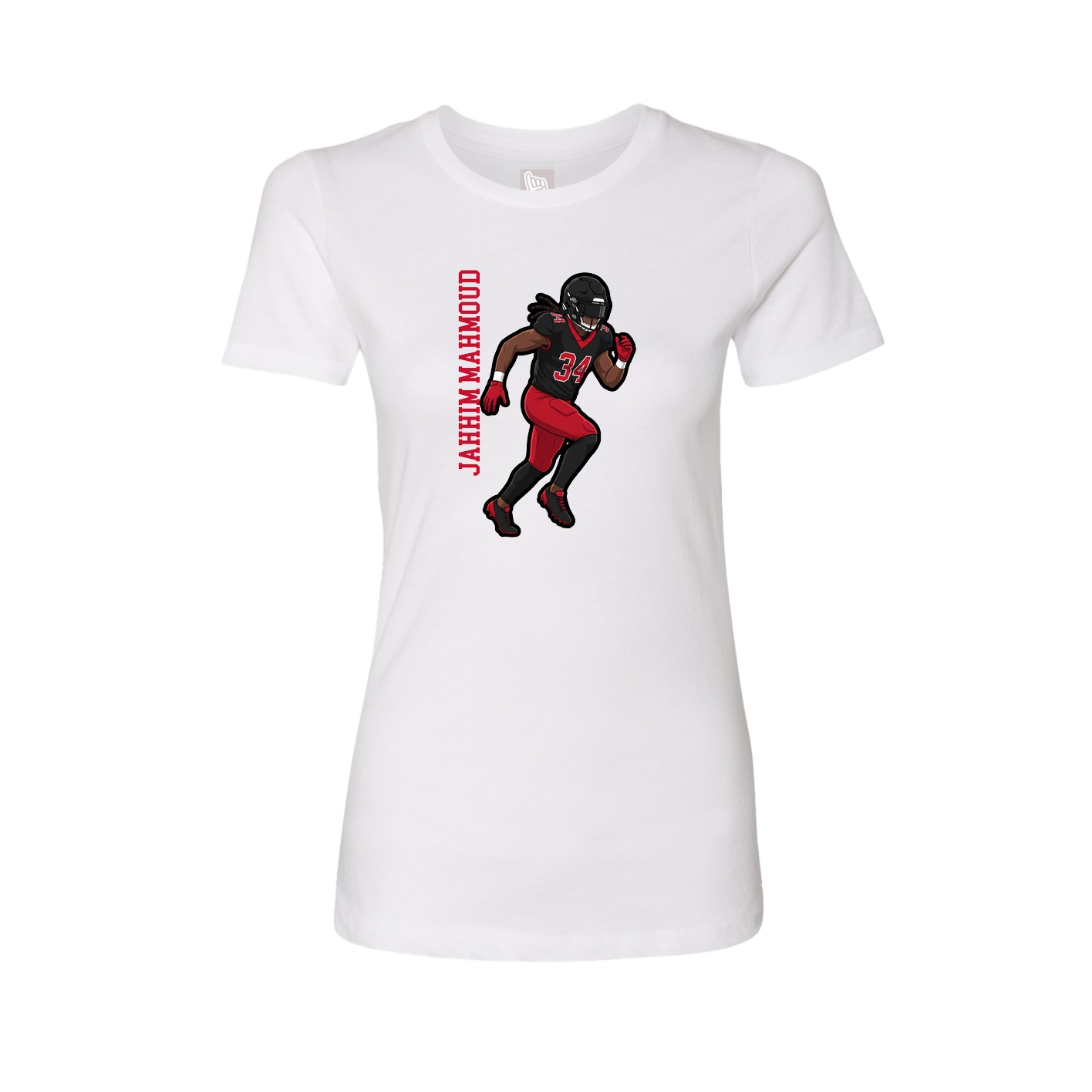 Womens Tee — Name Vertical in White