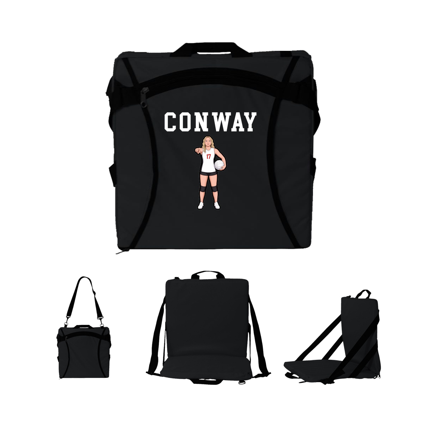 Folding Stadium Seat — Shirsey in Black