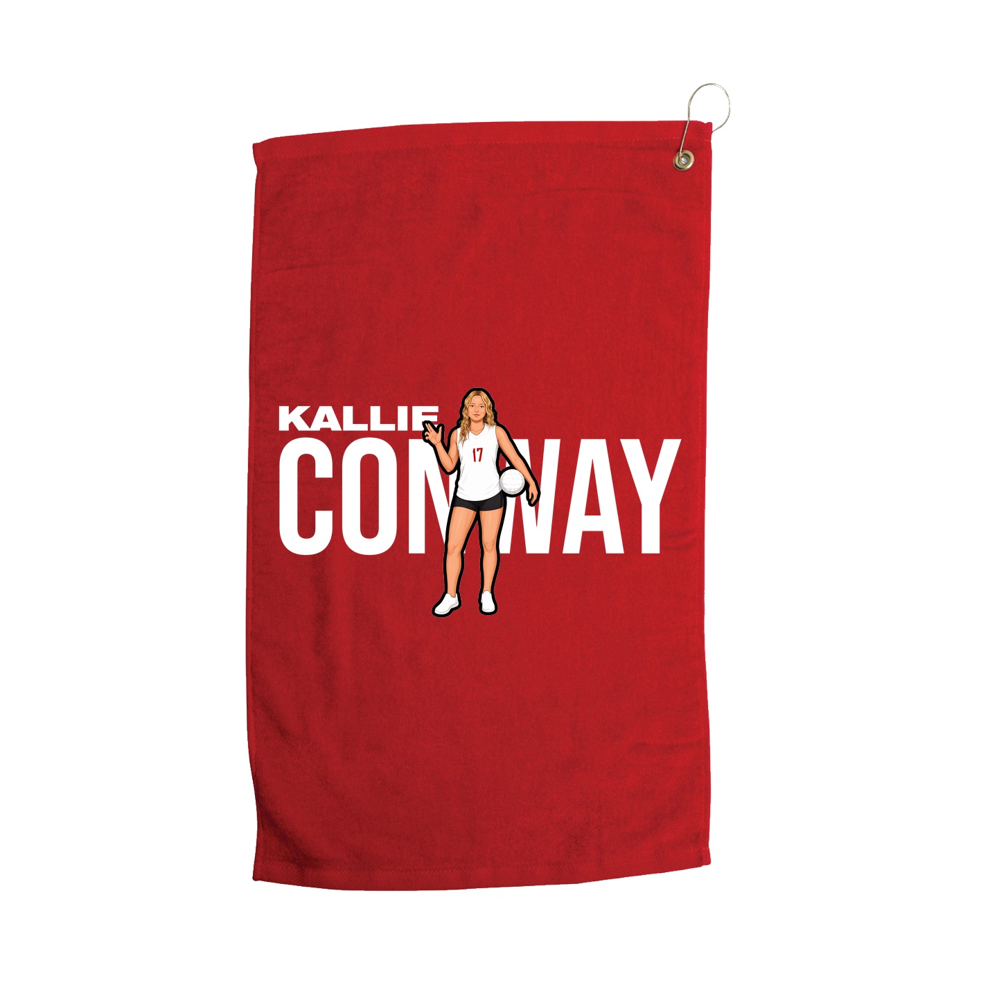 Golf Towel — Player Name in Red
