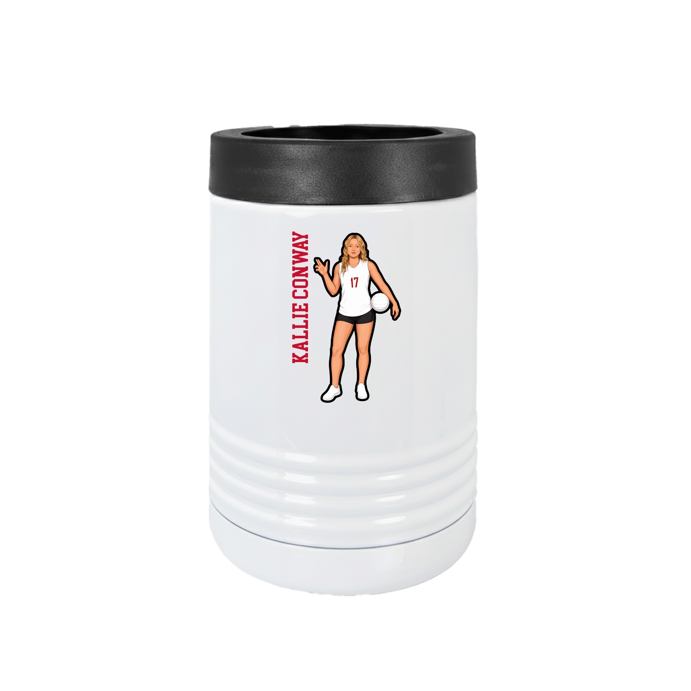 Beverage Holder — Name Vertical in White