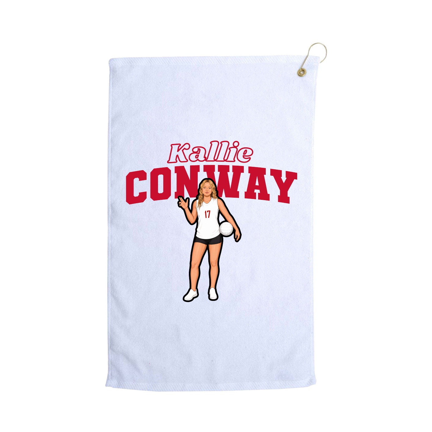 Golf Towel — Name Arch in White
