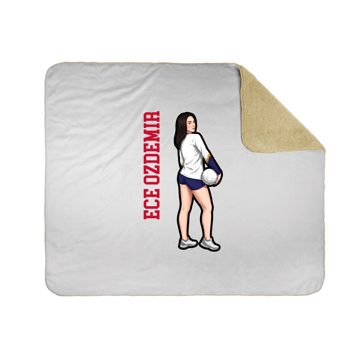 Throw Blanket — Name Vertical in White
