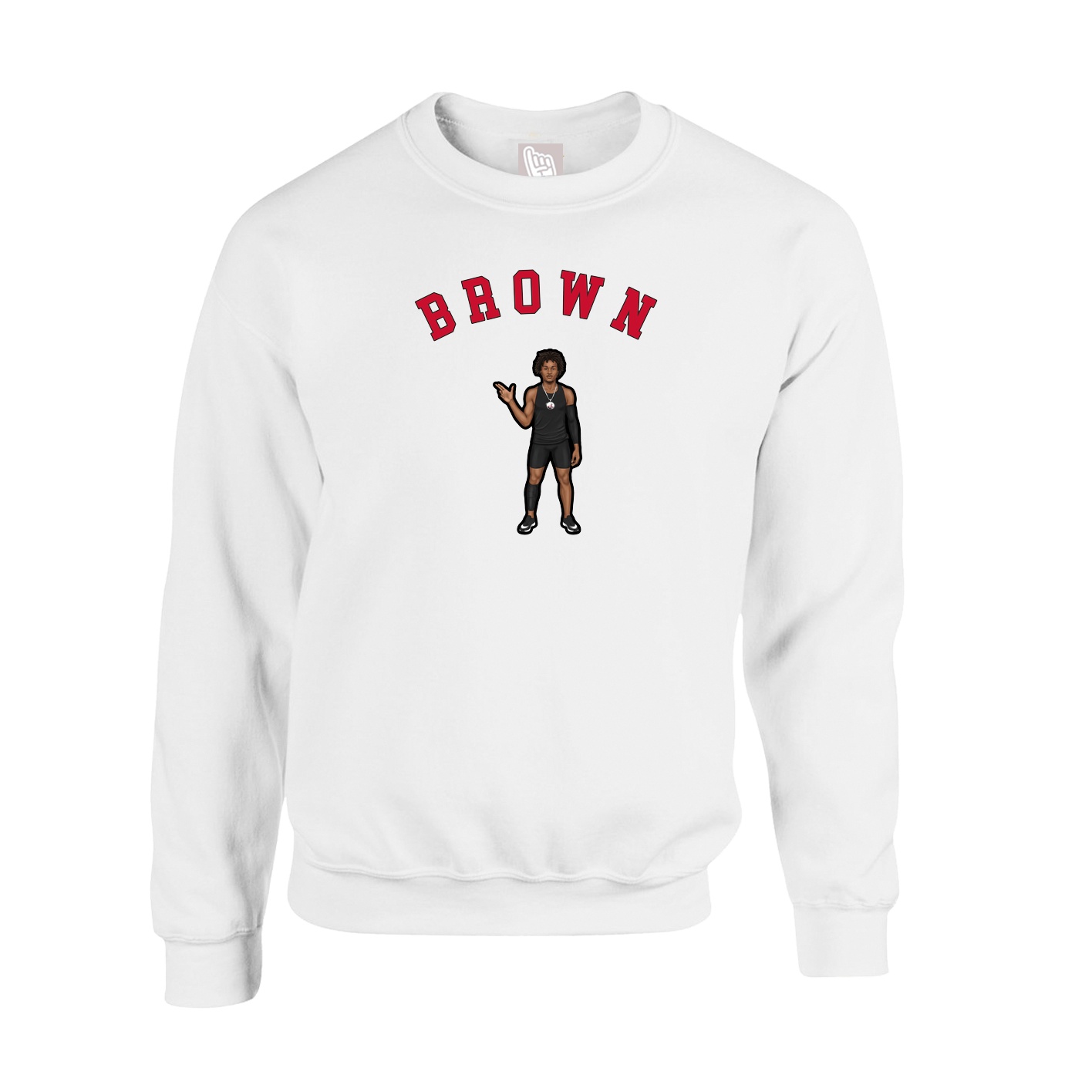 Fleece Crew — Shirsey Arch in White