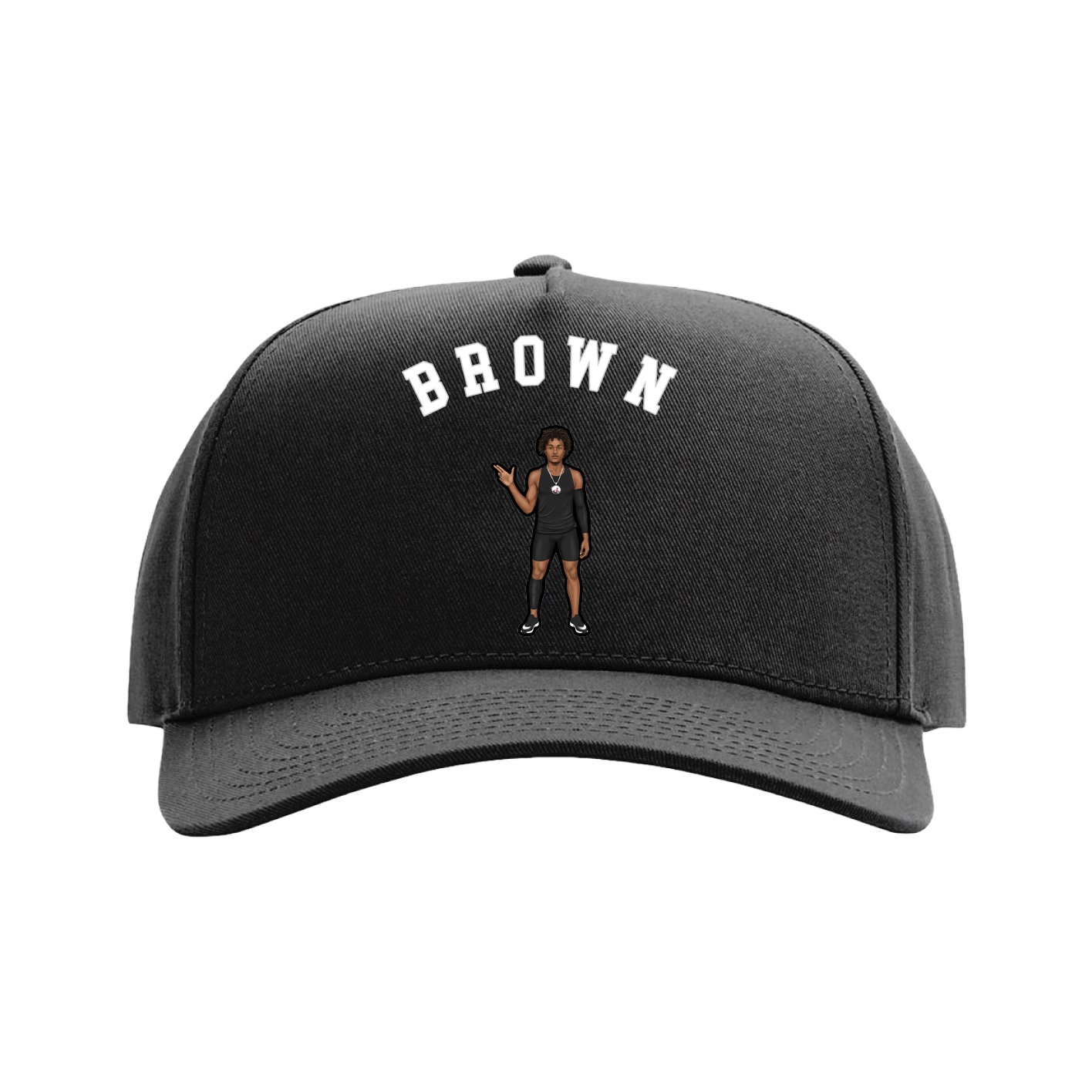 Full Fabric Five-Panel Champ Cap — Shirsey Arch in Black