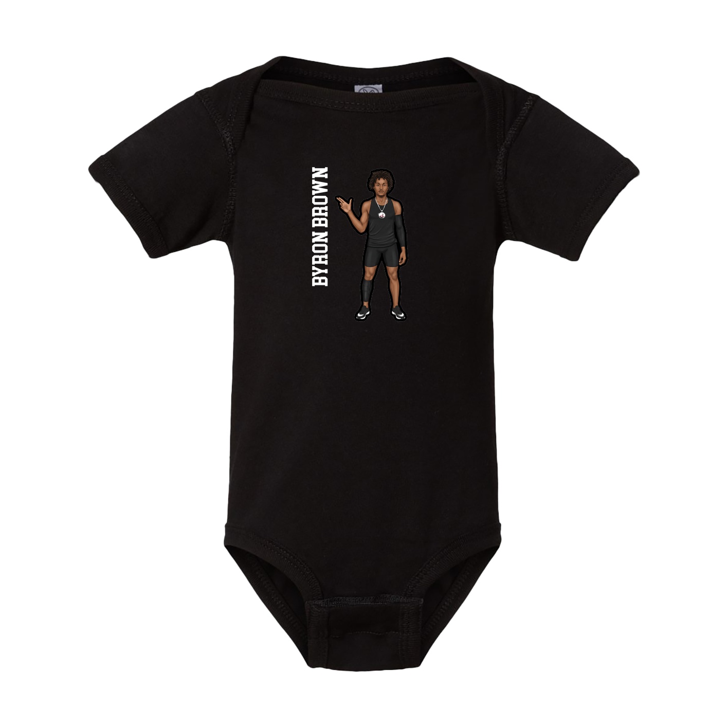 Baby Onesie — Name Vertical in Black