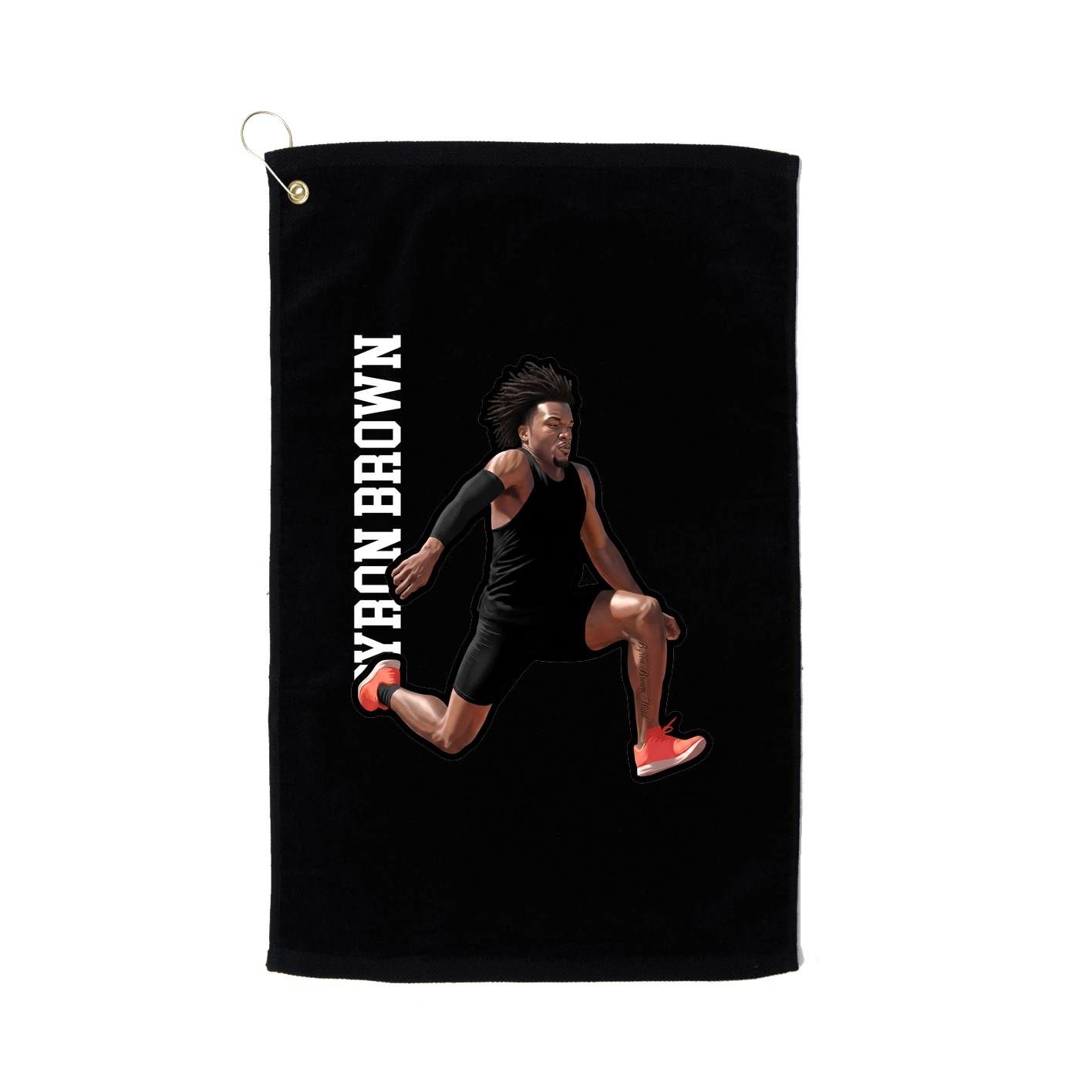 Golf Towel — Name Vertical in Black