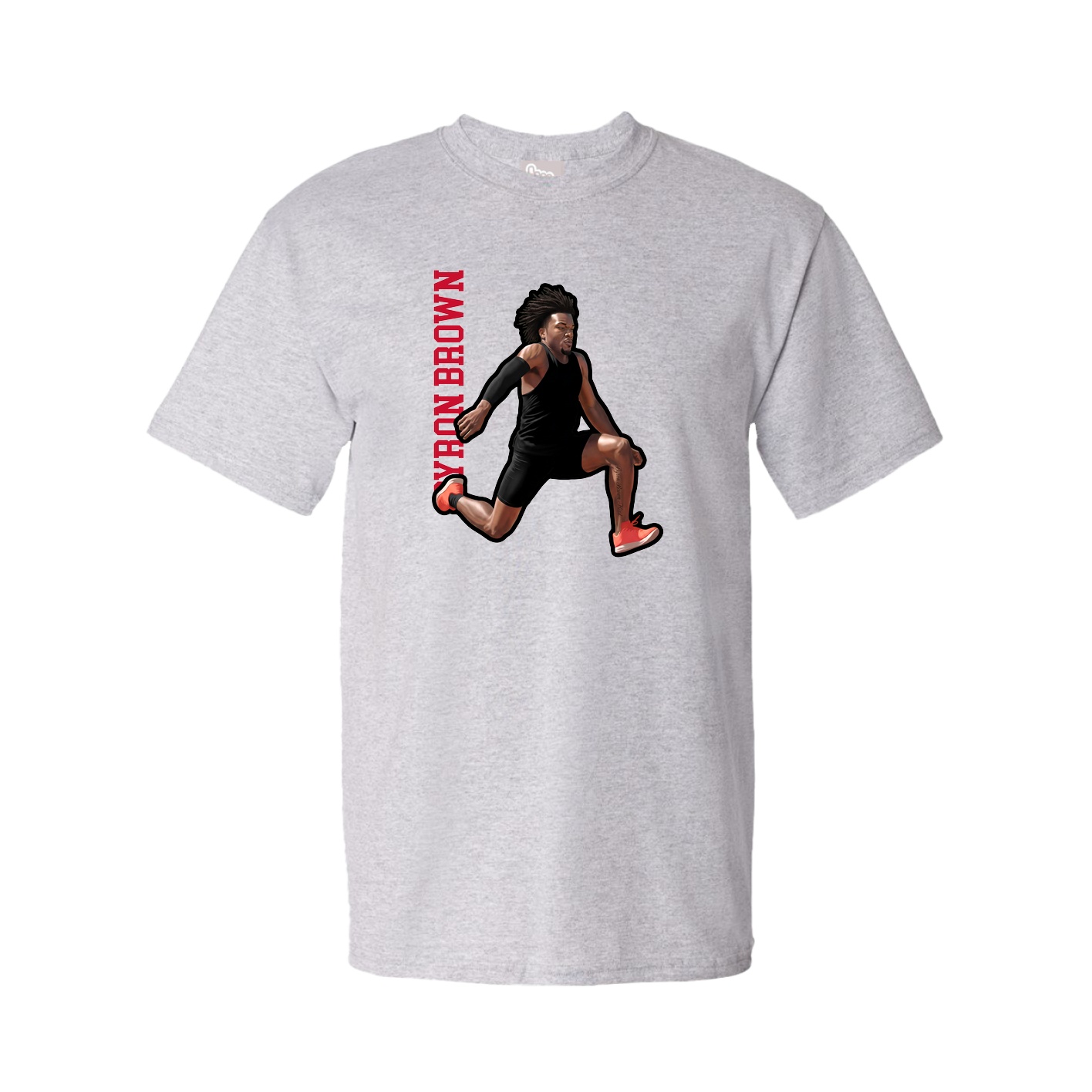 Tee — Name Vertical in Grey