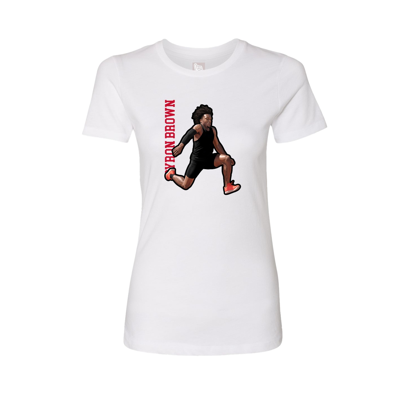 Womens Tee — Name Vertical in White