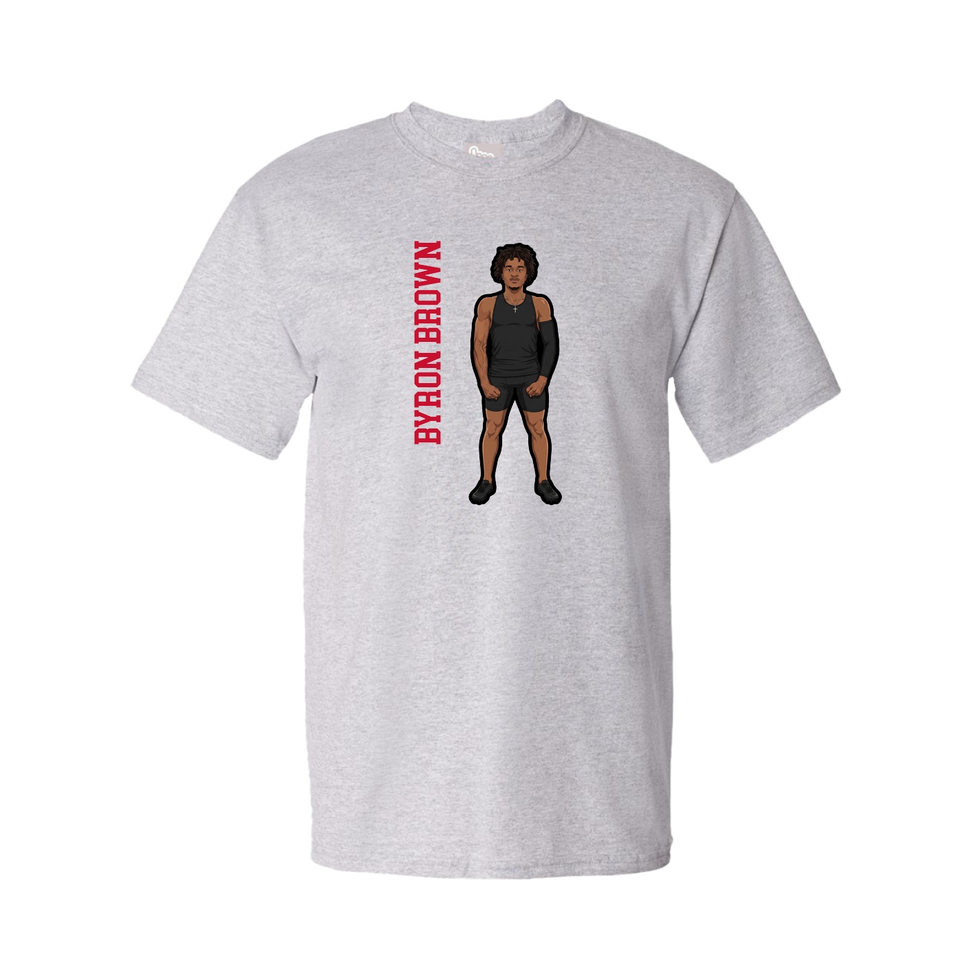 Tee — Name Vertical in Grey