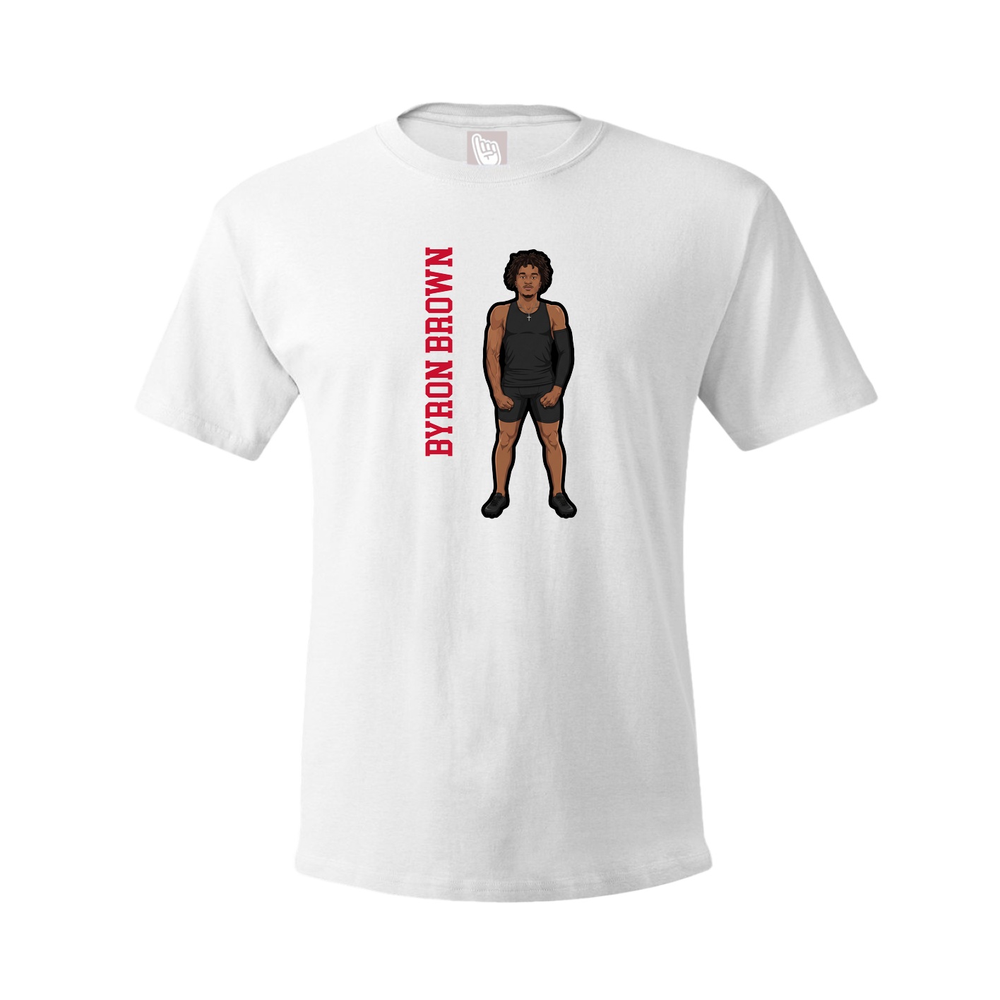 Youth Tee — Name Vertical in White
