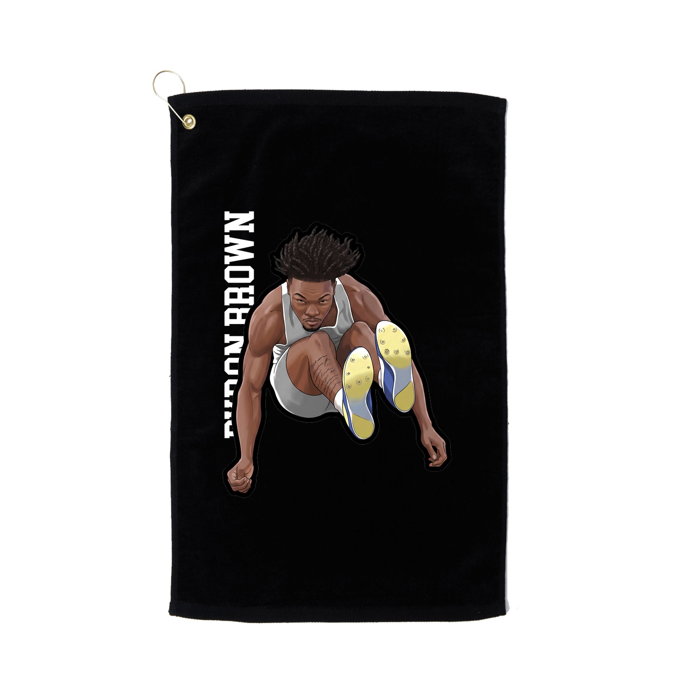 Golf Towel — Name Vertical in Black