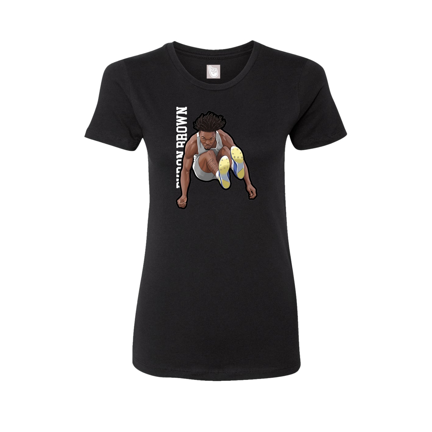Womens Tee — Name Vertical in Black